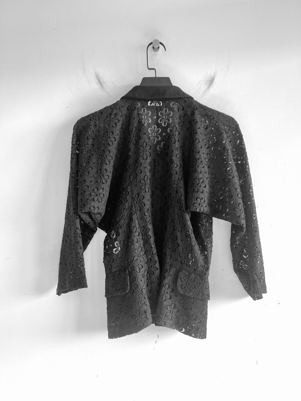 Comme des Garcons COMME des GARCONS - Floral Lace Cropped Shirt Jacket Blazer Size M / US 6-8 / IT 42-44 - 5 Thumbnail