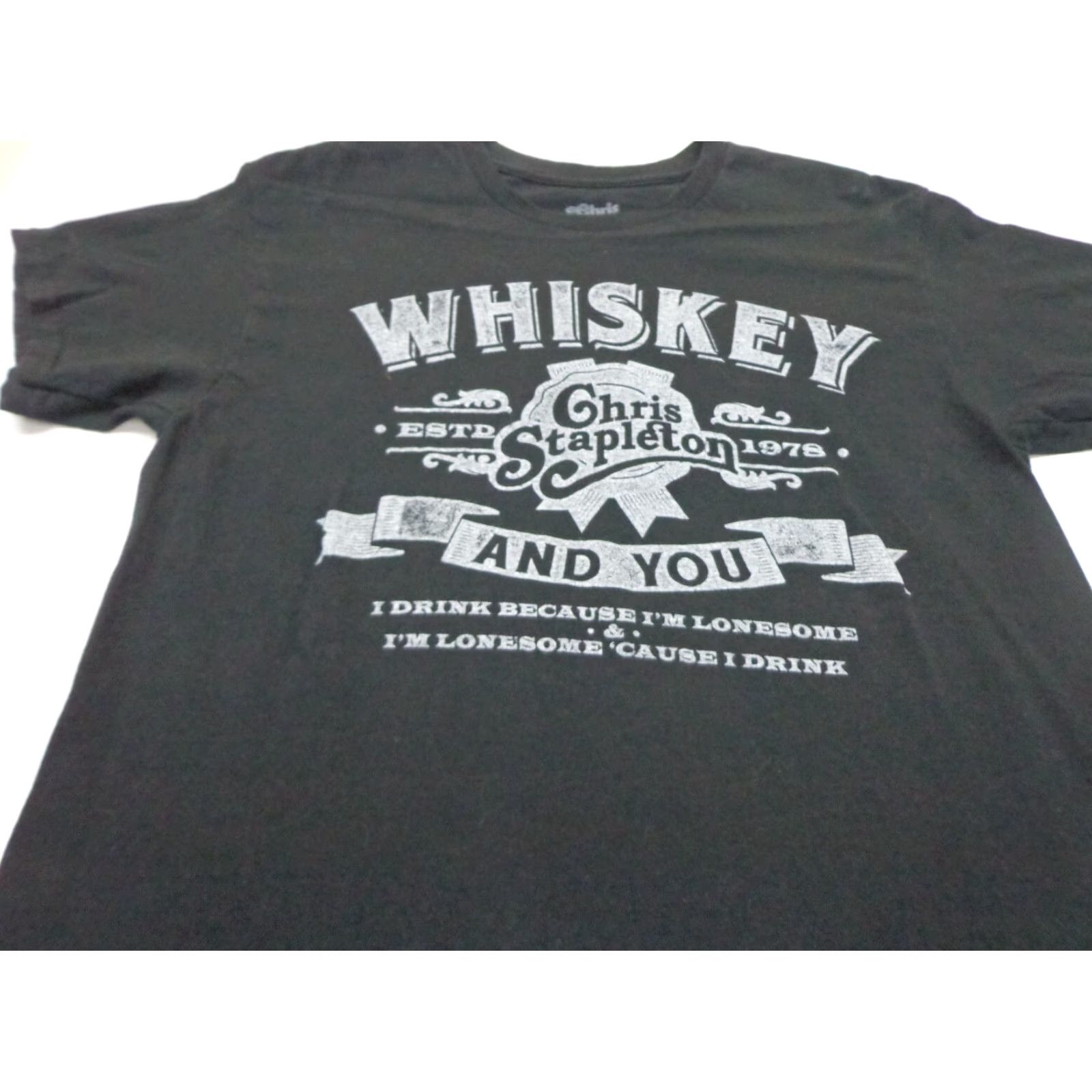 Vintage Chris Stapleton Whiskey And You T Shirt M Men Black Cotton Graphic Short Sleeve Logo Crew Neck Regular Fit Vintage No Size US M / EU 48-50 / 2 - 2 Thumbnail