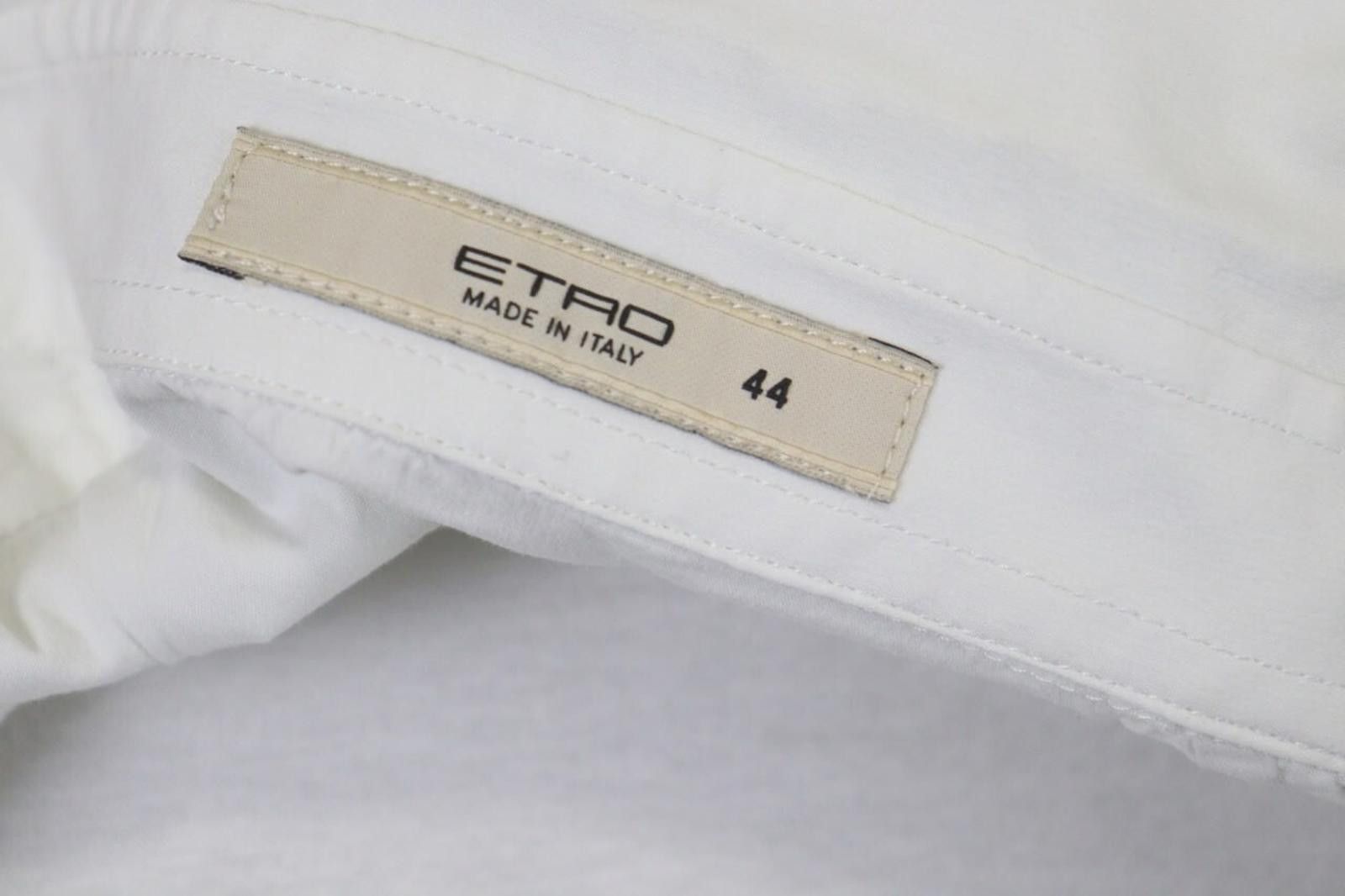 Etro Etro White Cotton Collar Regular Fit Shirt Top Size 44 Size M / US 6-8 / IT 42-44 - 12 Thumbnail