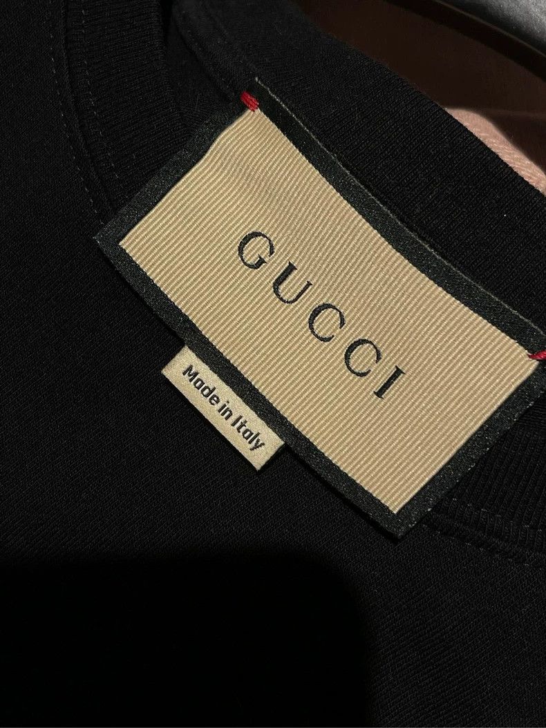Gucci Gucci Round-neck logo embroidered black T-shirt 2502-Nextar Size US L / EU 52-54 / 3 - 3 Thumbnail