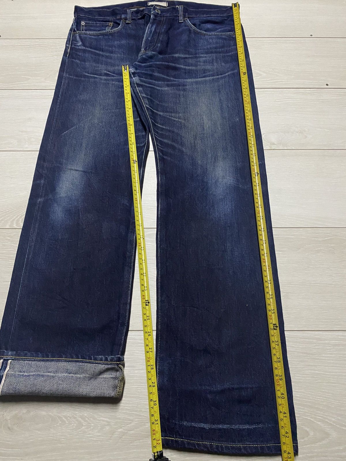 Undercover × Uniqlo Uniqlo Selvedge Blue Whisker Fade Wash Distressed Jeans Size US 37 - 14 Thumbnail