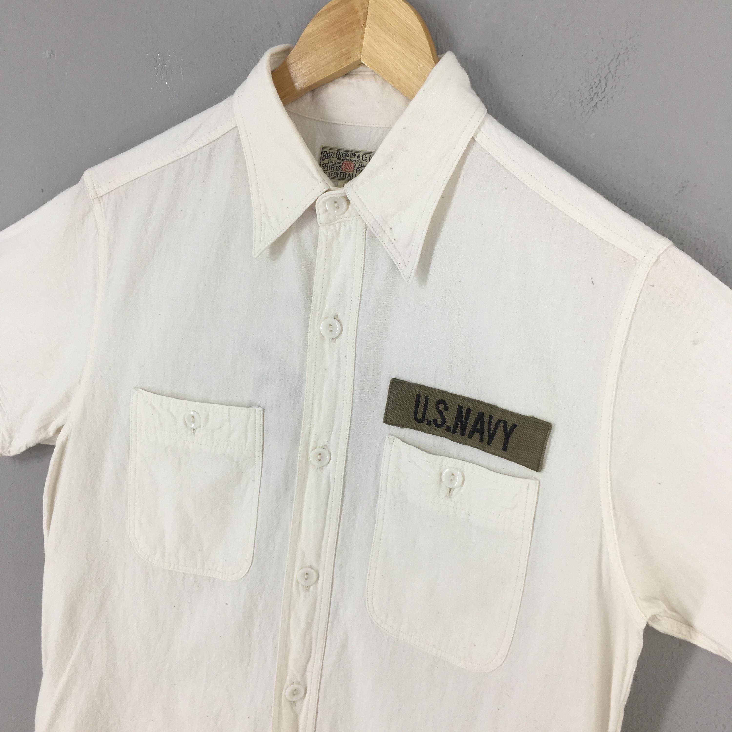 Buzz Rickson's Vintage 90's Buzz Rickson Us Navy White Shirt Small Size US S / EU 44-46 / 1 - 3 Thumbnail