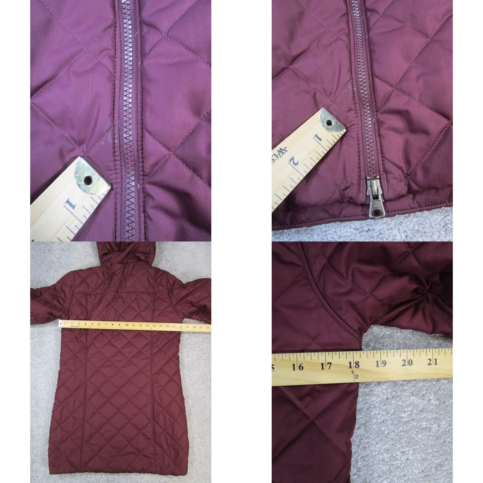 Vintage Columbia Jacket Womens XS Burgundy Quilted Insulated Long Sleeve Zip Diamond Crest Crest? Size XS / US 0-2 / IT 36-38 - 8 Thumbnail