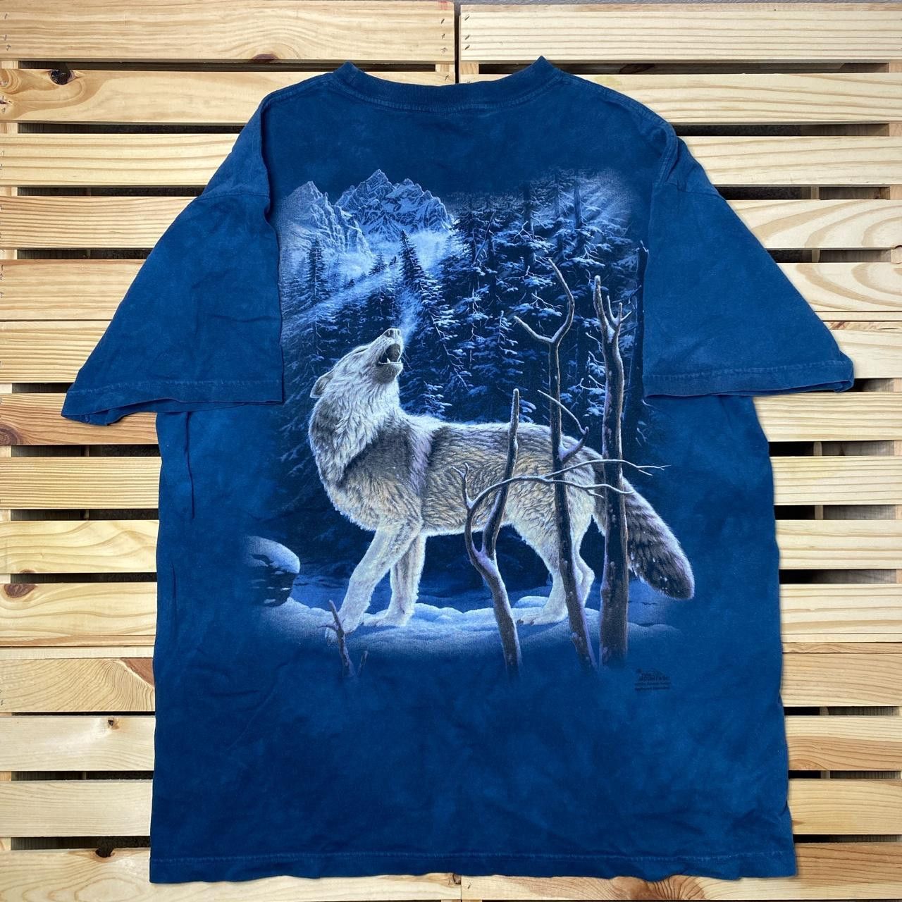 The Mountain Vintage The Mountain x Wolf Navy Blue Nature Tee Size XL Size US XL / EU 56 / 4 - 1 Thumbnail