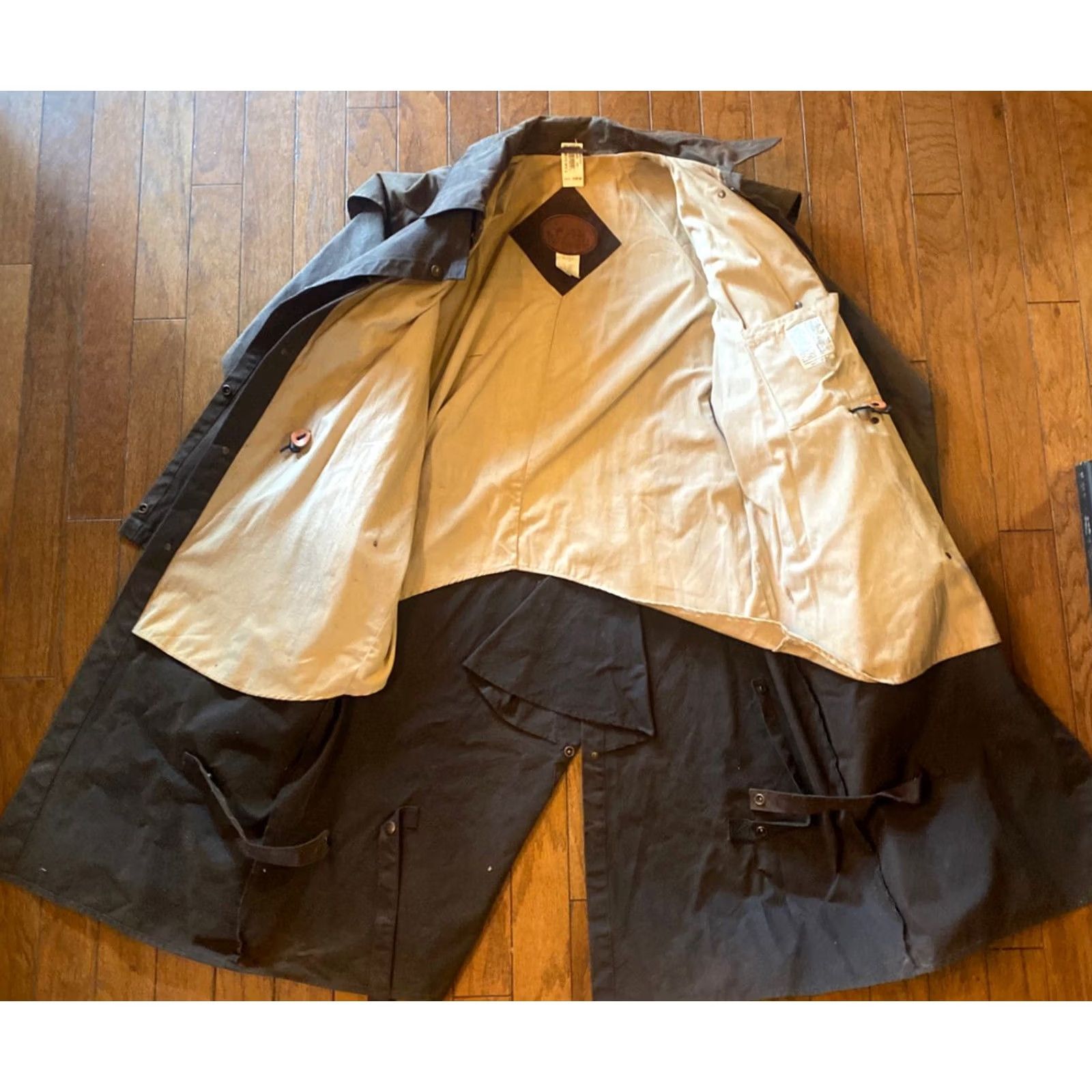 Vintage Outback Trading Company Bush Trader Waxed Oilskin Duster Jacket Coat Size M Brown Men M Waxed Jacket Size US M / EU 48-50 / 2 - 5 Thumbnail