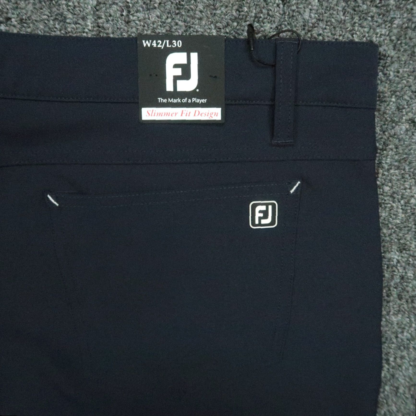 Footjoy FootJoy Pants Mens 42x30 Navy Blue Athletic Slim Fit Chino Size US 42 / EU 58 - 6 Thumbnail