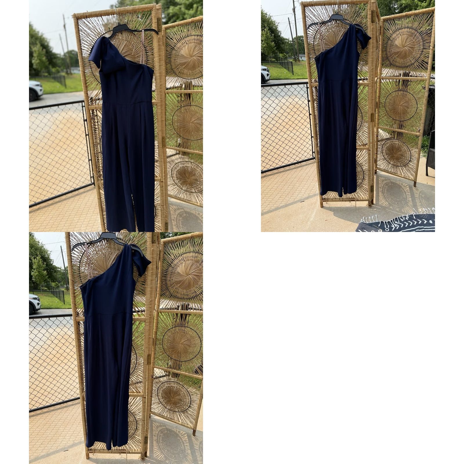Anthropologie VINTAGE Anthropologie Gal Meets Glam Sylvia One-Shoulder Jumpsuit Size 2 Blue Size 26" / US 2 / IT 38 - 9 Thumbnail