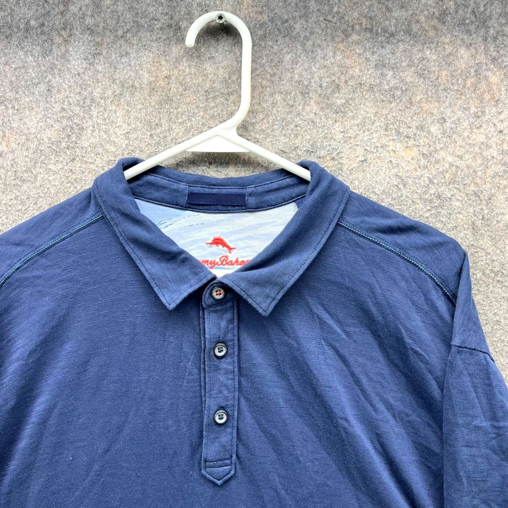 Tommy Bahama VINTAGE Tommy Bahama Polo Shirt Mens XL Blue Navy Pima Cotton Preppy Stretch Extra Size US XL / EU 56 / 4 - 3 Thumbnail