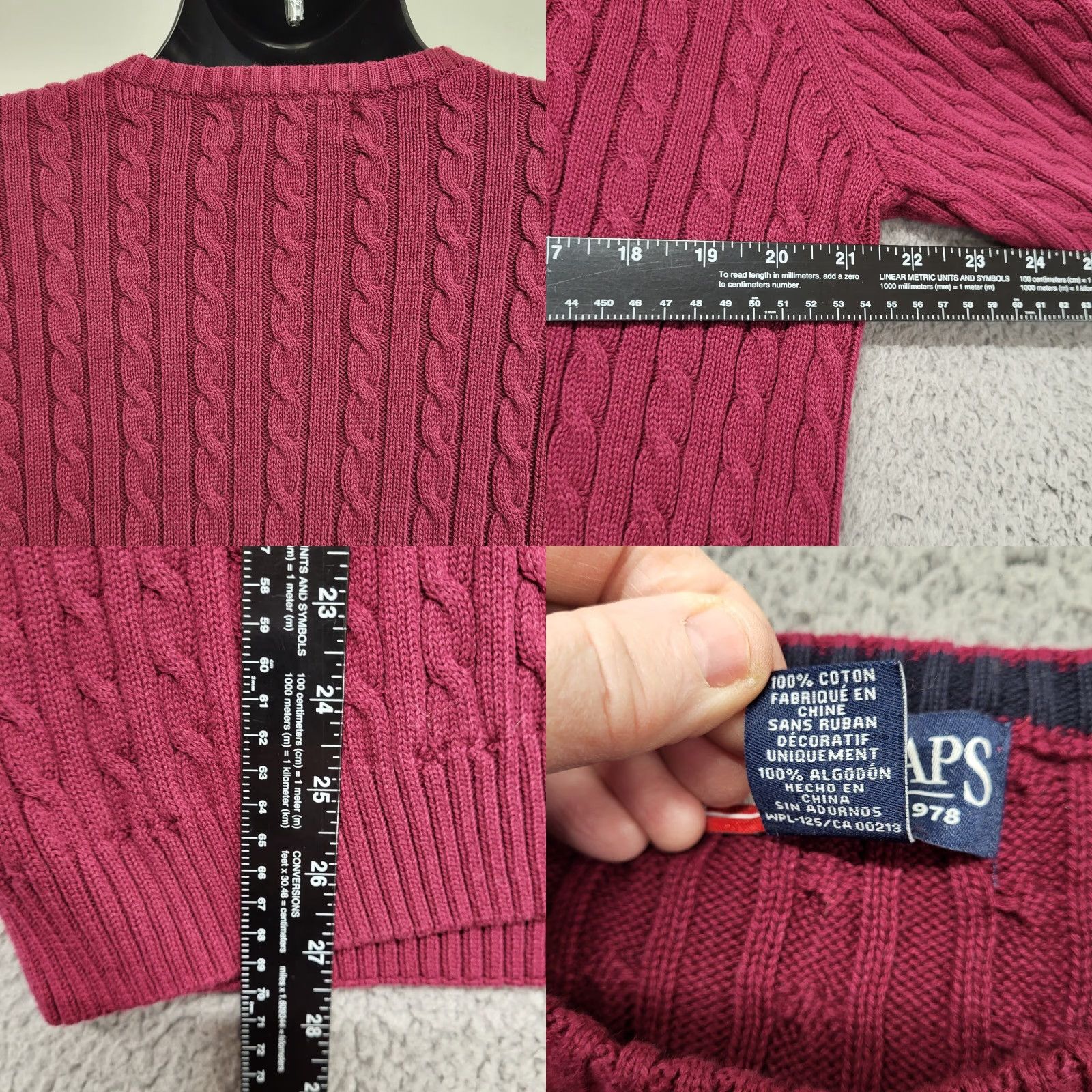 Chaps Chaps Ralph Lauren Womens Tunic Sweater Cable Knit Long Sleeve Size M Maroon Size M / US 6-8 / IT 42-44 - 8 Thumbnail