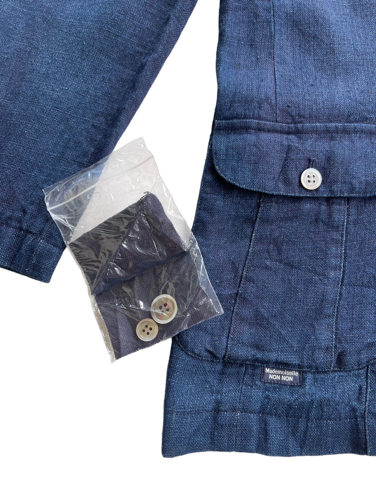 Indigo Modemoiselle Non Non Blue Indigo Linen Jacket Size US M / EU 48-50 / 2 - 8 Thumbnail