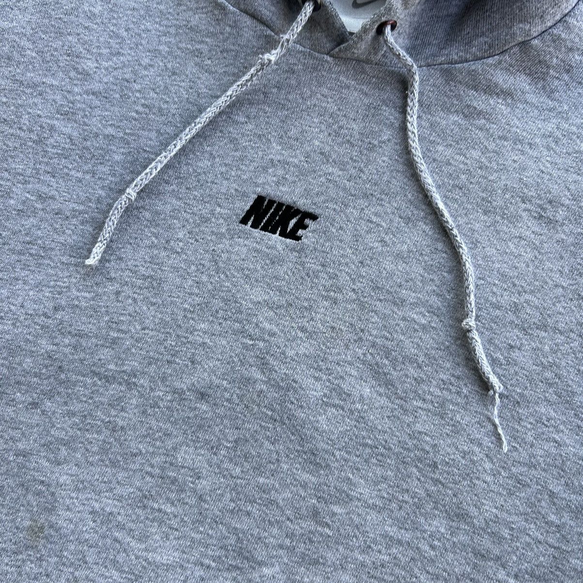 Nike × Vintage Vintage Distressed Stained Nike Center Logo Grey Hoodie Size US XXL / EU 58 / 5 - 8 Thumbnail