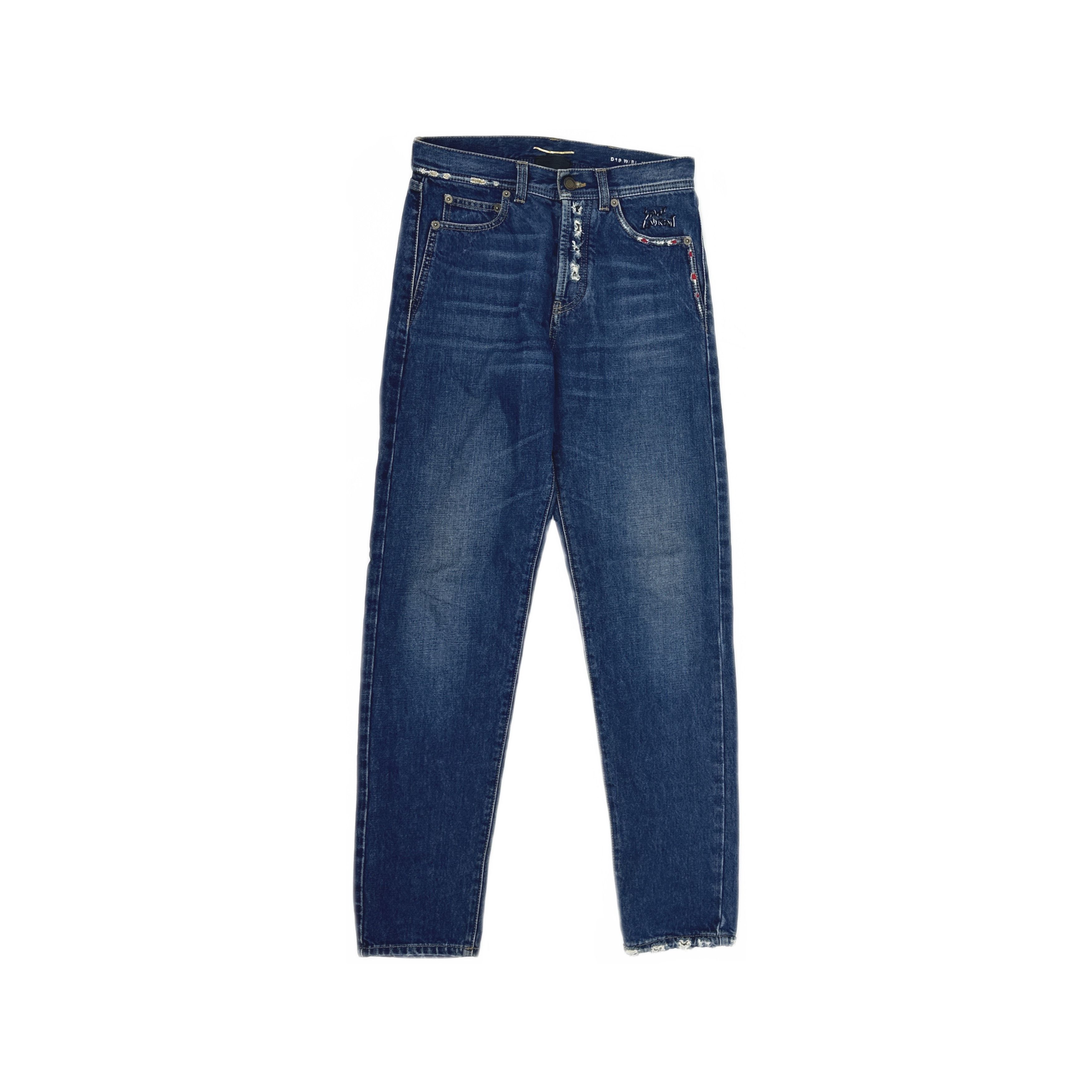 Saint Laurent Paris Saint Laurent Embroidered Jeans Size 26 Size 26" / US 2 / IT 38 - 1 Thumbnail