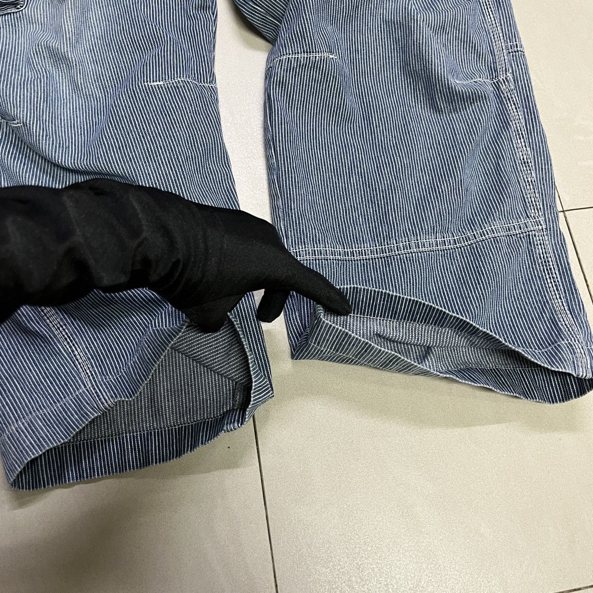 Dogtown × Japanese Brand × Vintage Vintage Dogman Hickory Cargo Baggy Pants Size US 32 / EU 48 - 3 Thumbnail