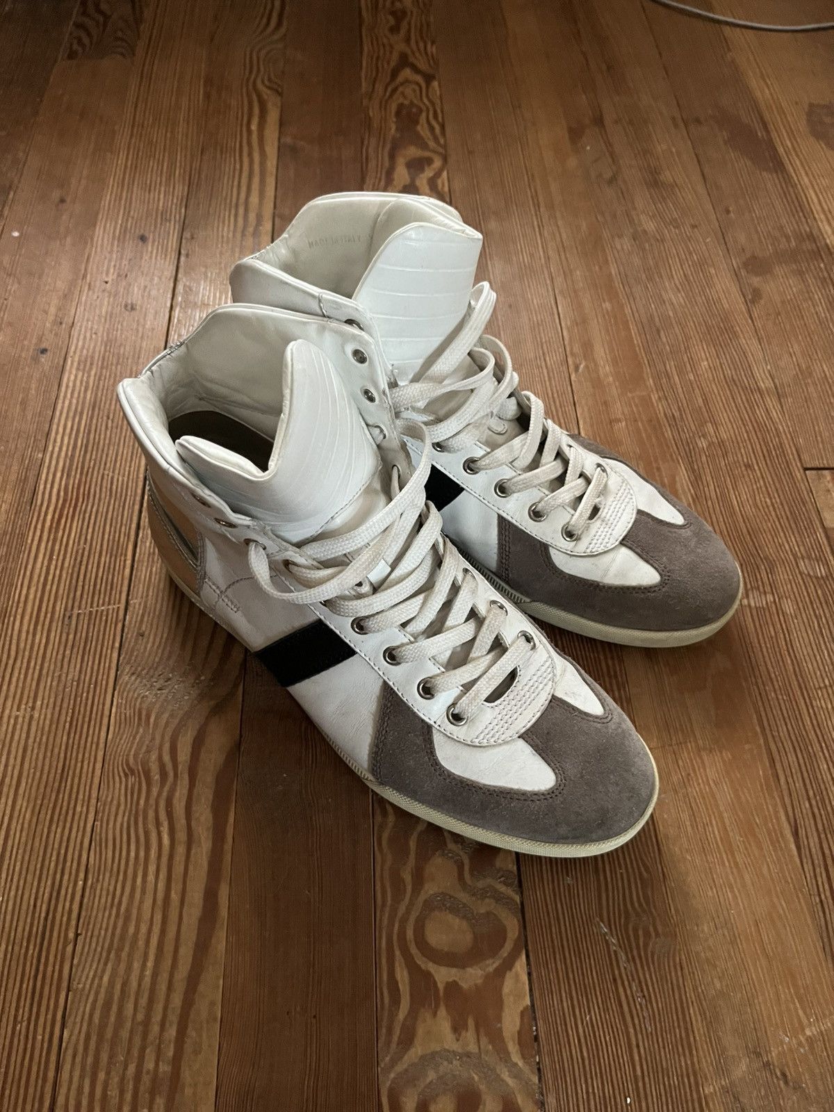 Dior × Hedi Slimane Dior Homme 05SS White Hi-top Sneakers | Grailed
