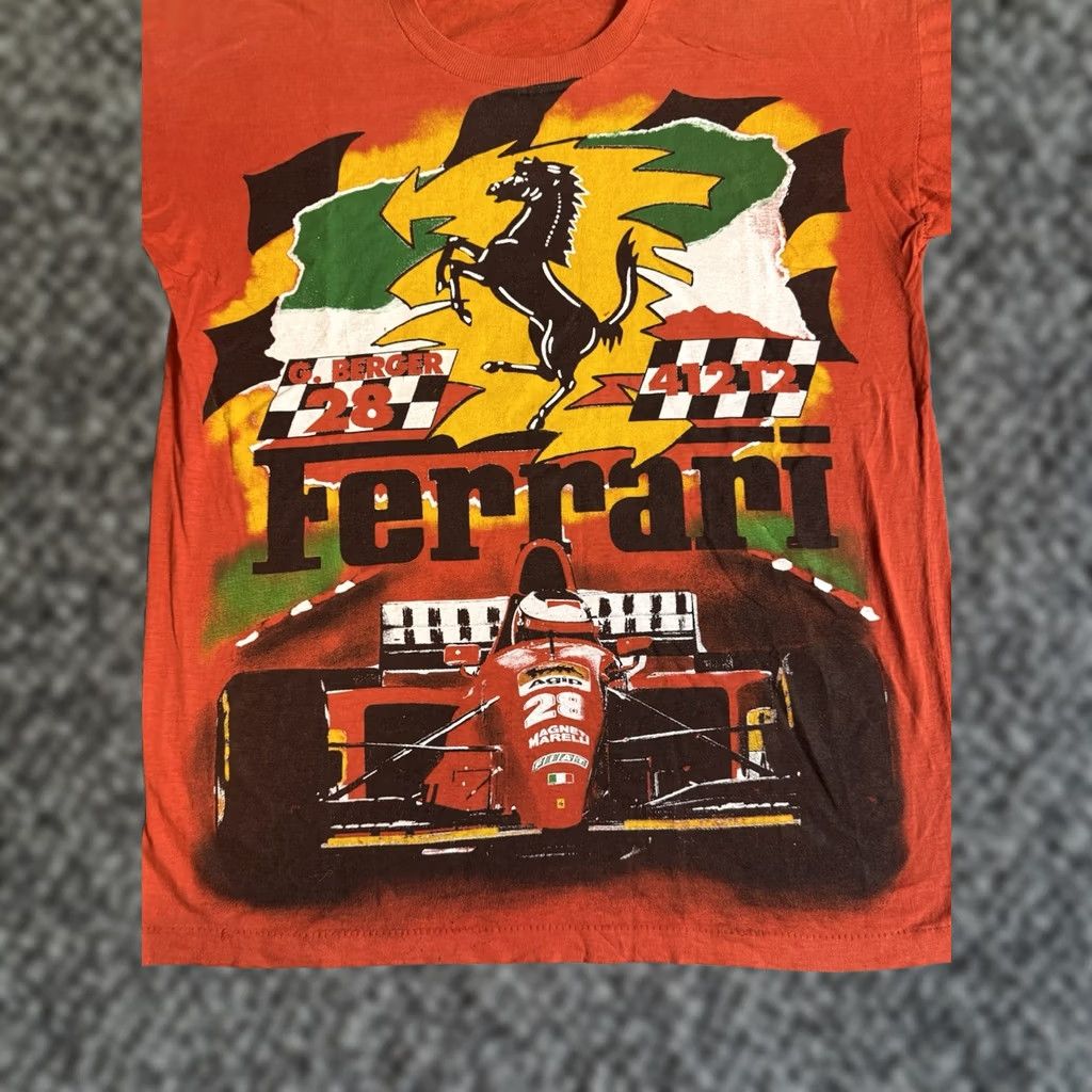 Ferrari VINTAGE 90s Gerhard Berger Ferrari F1 T Shirt Red Size L Mens Cotton Crew Neck Short Sleeve 1990s Cars Sports 90s Theme Size US L / EU 52-54 / 3 - 1 Thumbnail