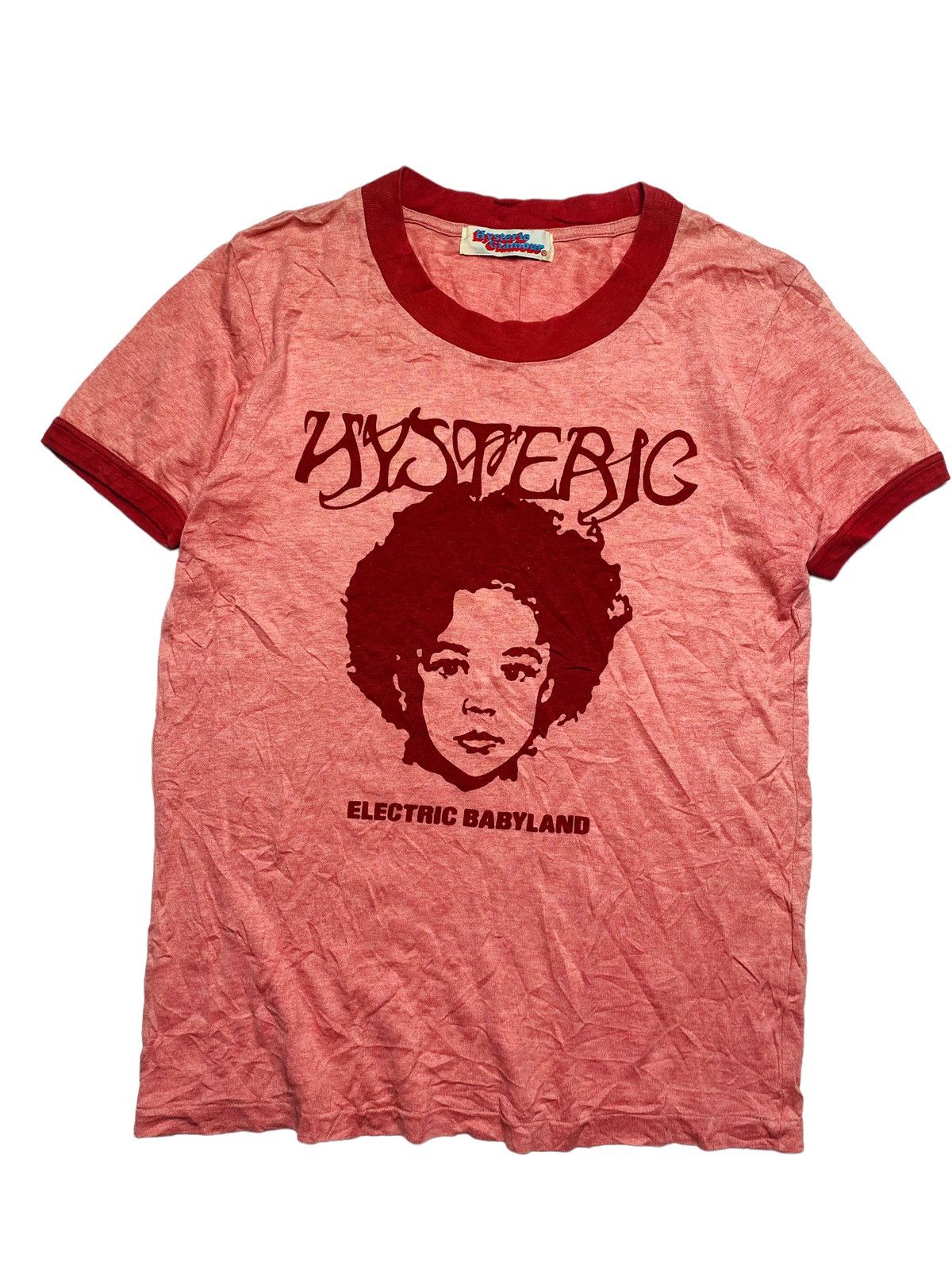 image of Hysteric Glamour 1990S Hysteric - Electric Babyland Ringer Tee in Pink, Men's (Size Small)