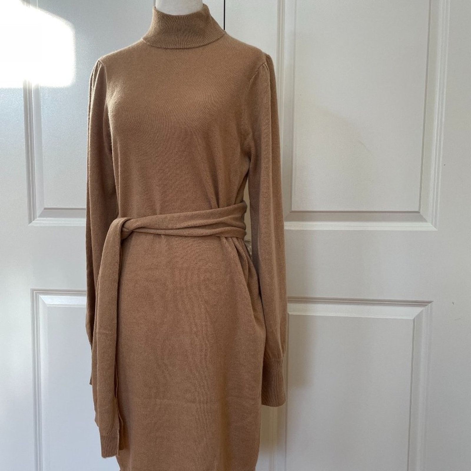 Magaschoni Cashmere Mock Neck Tie Waist Sweater Dress from MAGASCHONI Size M / US 6-8 / IT 42-44 - 3 Thumbnail