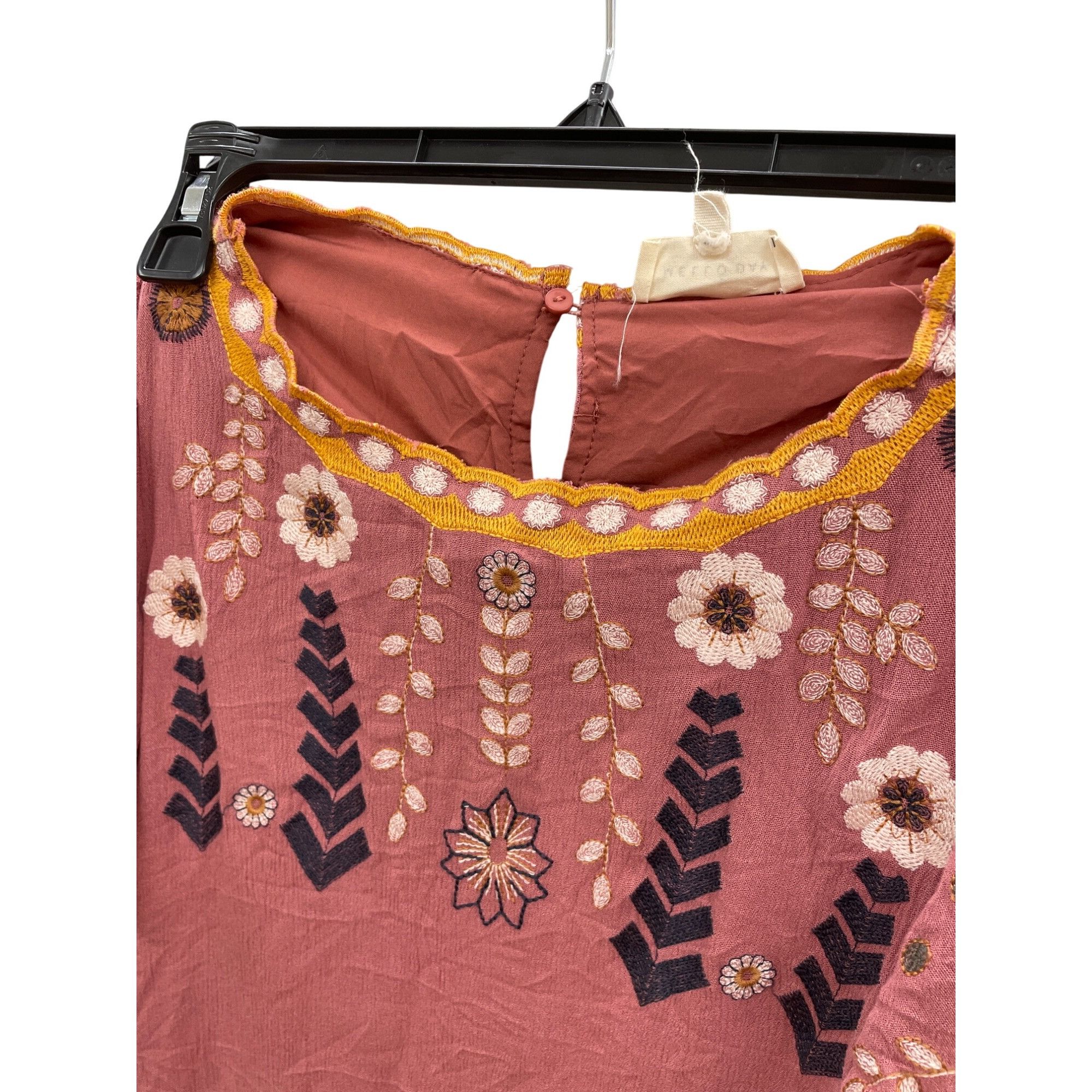 Other Mello Day womans coral Embroidered Rayon Bohemian Dress Size Size M / US 6-8 / IT 42-44 - 4 Thumbnail