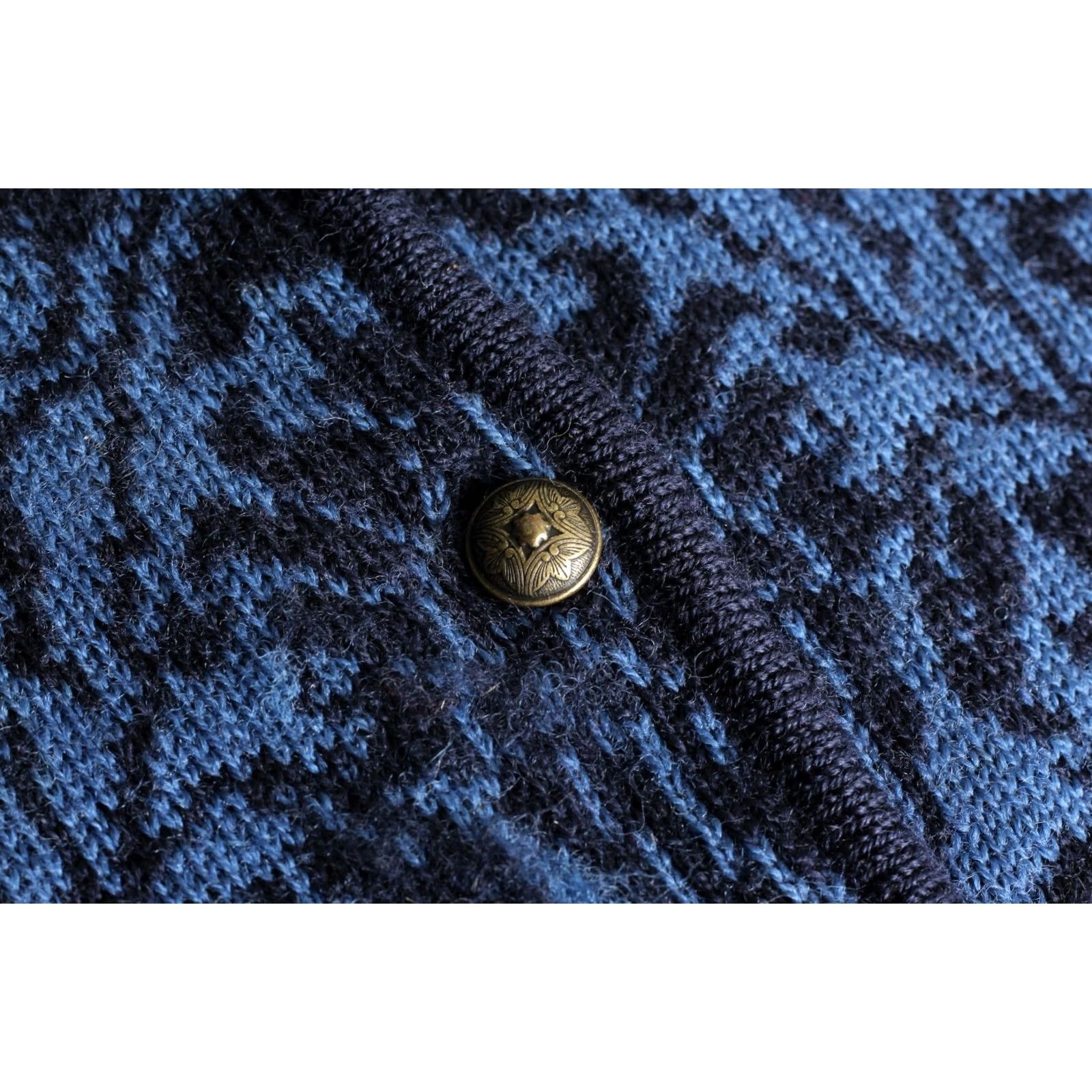 Vintage OLEANA Cardigan Jumper Women M Blue Wool Vintage Norway Nordic Floral Crew Neck Long Sleeve Knitted Wool VR1447 Size M / US 6-8 / IT 42-44 - 4 Thumbnail