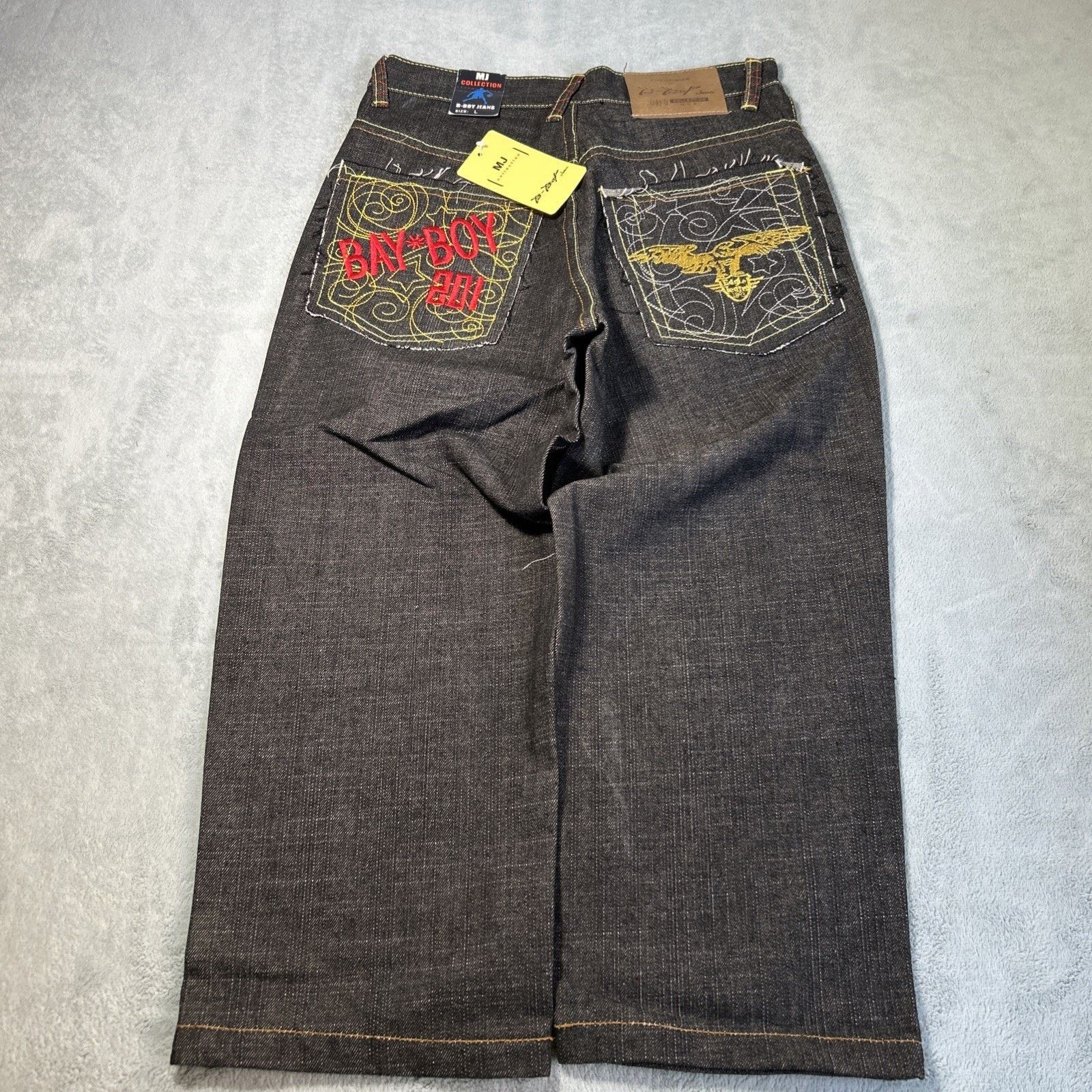 JNCO Beyond Baggy Embroidered Jeans Youth Large 27x20 Loose Wide Size US 27 - 16 Thumbnail