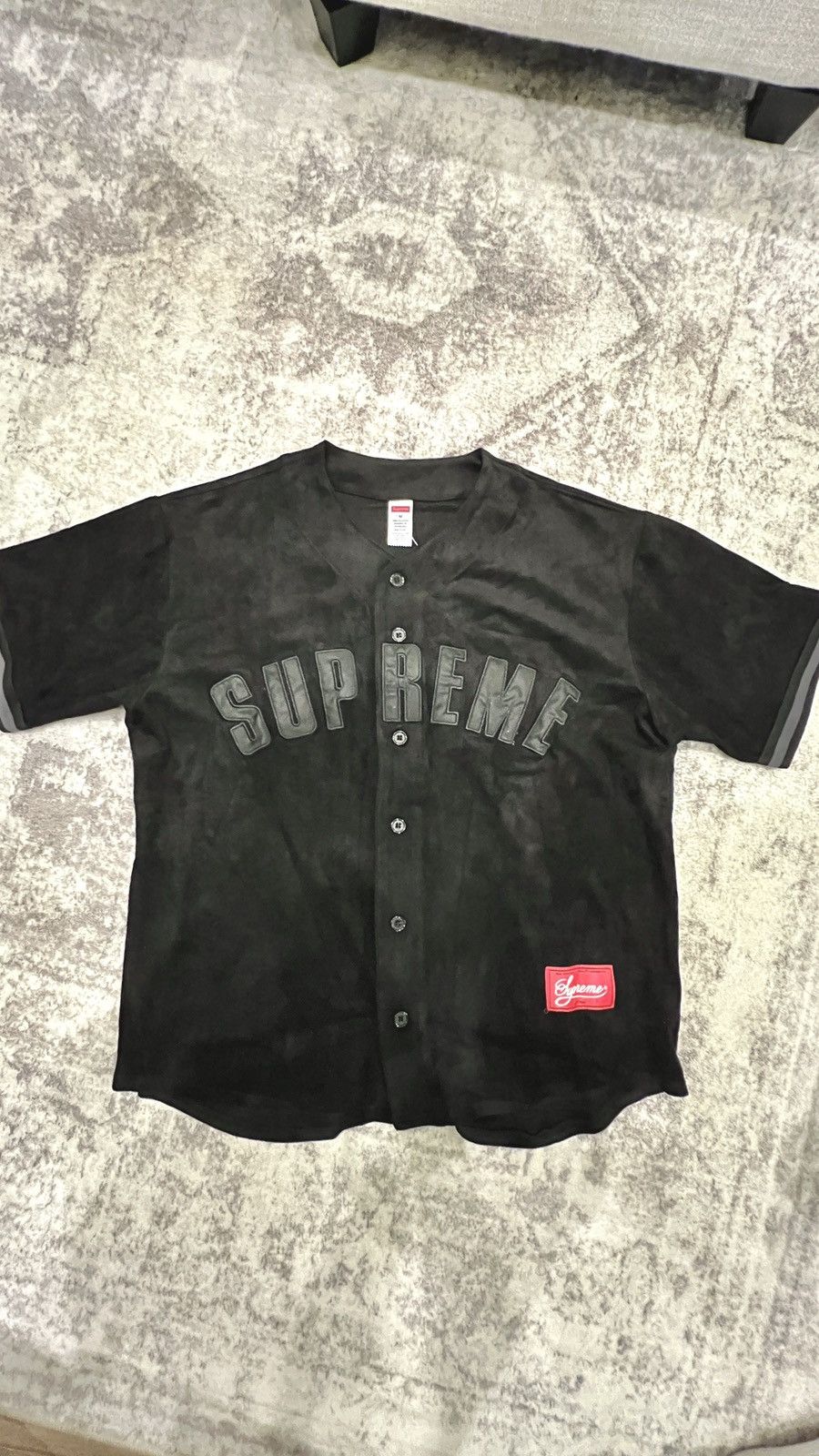 Supreme Supreme Ultrasuede Mesh Baseball Jersey Black Size US M / EU 48-50 / 2 - 1 Thumbnail