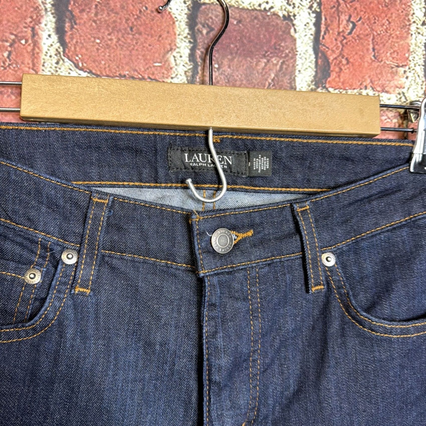 Ralph Lauren Lauren Ralph Lauren Jeans Women's Straight Denim 5-Pocket Medium Wash Blue 8" Size 30" / US 8 / IT 44 - 2 Thumbnail
