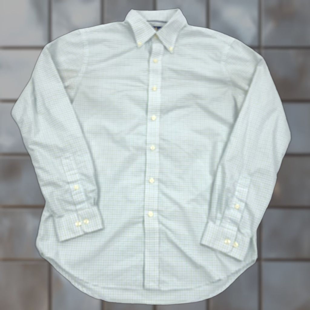 Ralph Lauren Ralph Lauren Performance Men's M White Green Blue Check Button-Down Shirt Size US M / EU 48-50 / 2 - 1 Thumbnail