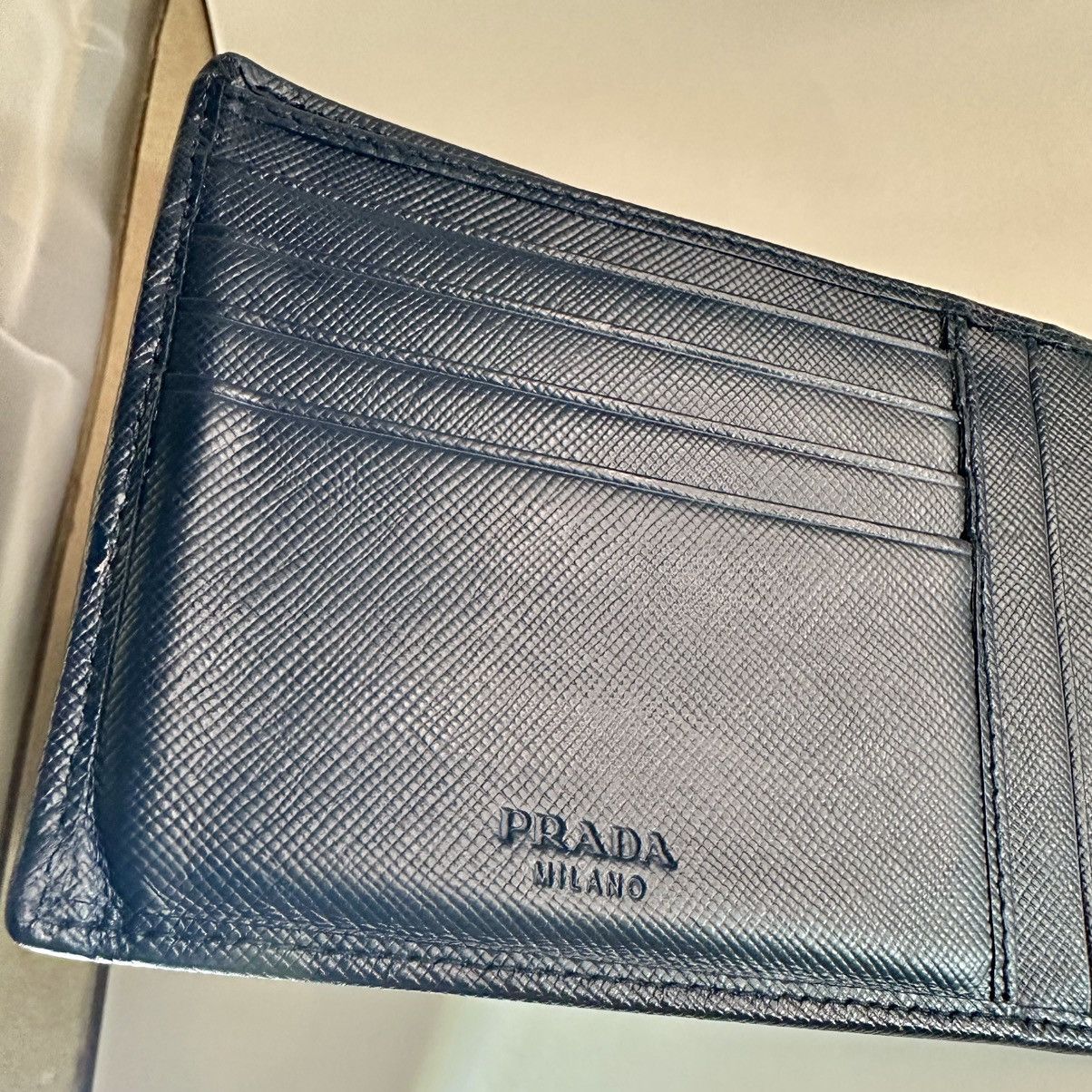 Prada Prada 2M0002 Saffiano Leather Wallet Baltico Navy Box+COA Size ONE SIZE - 4 Thumbnail