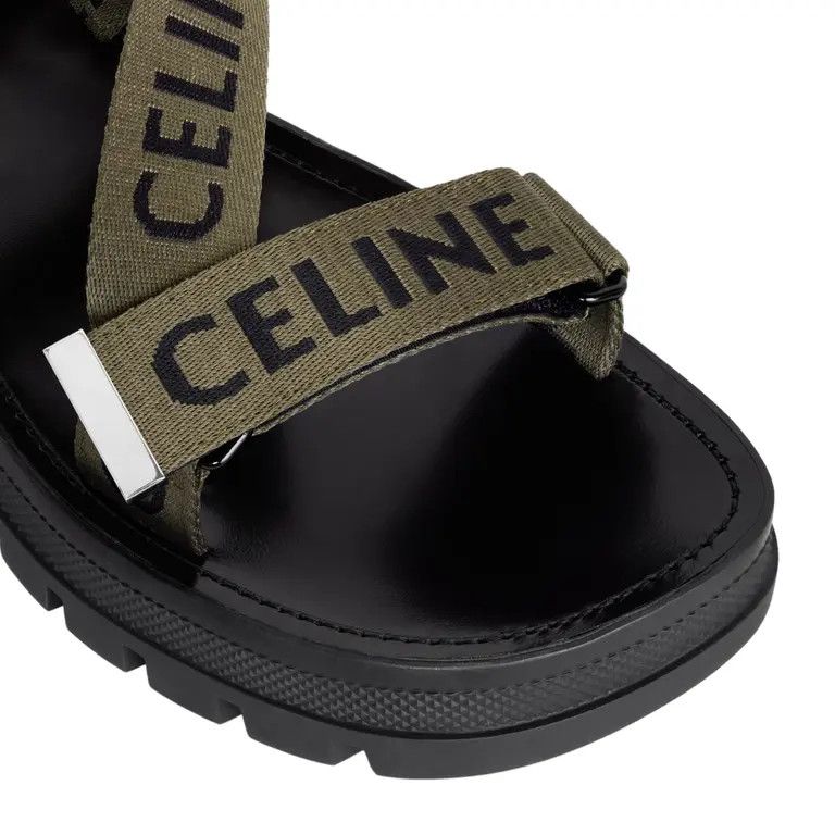 Celine o1w1db11124 Strappy Sandals in Khaki & Black Size US 12 / EU 45 - 2 Thumbnail