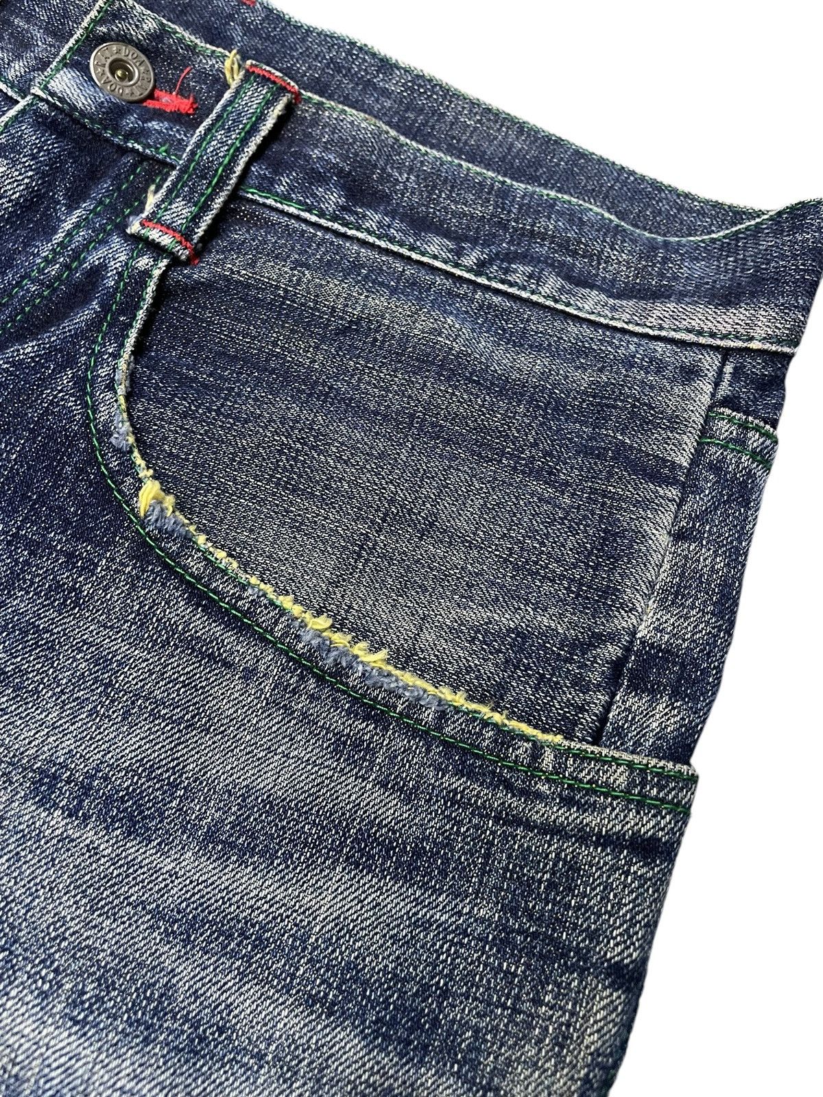 Japanese Brand Doarat Japan Distressed Whiskers Loose Straight Jeans Size US 30 / EU 46 - 10 Thumbnail