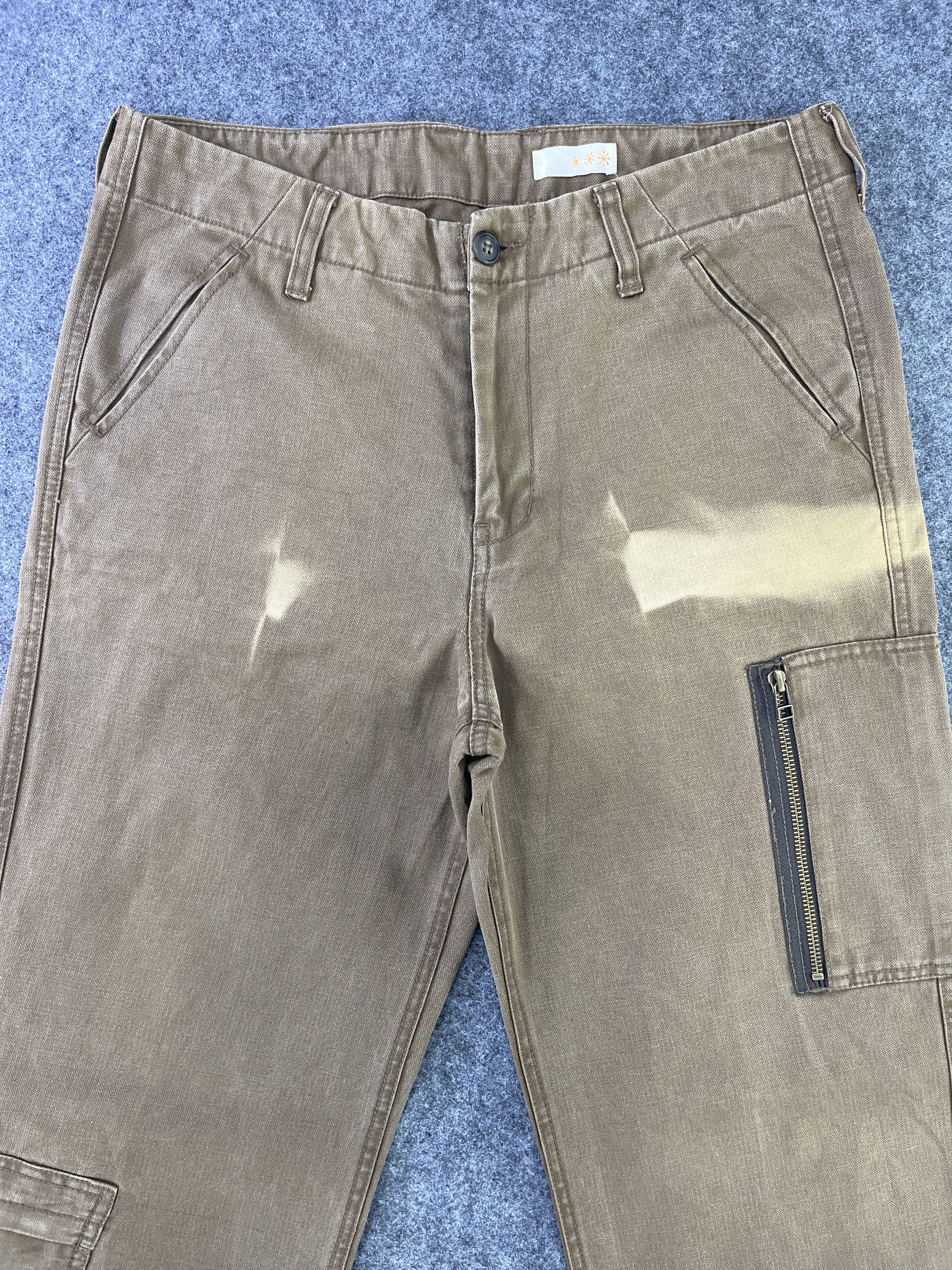 Japanese Brand Faded Brown Cargo Pants Multipocket - J950 Size US 33 - 3 Thumbnail