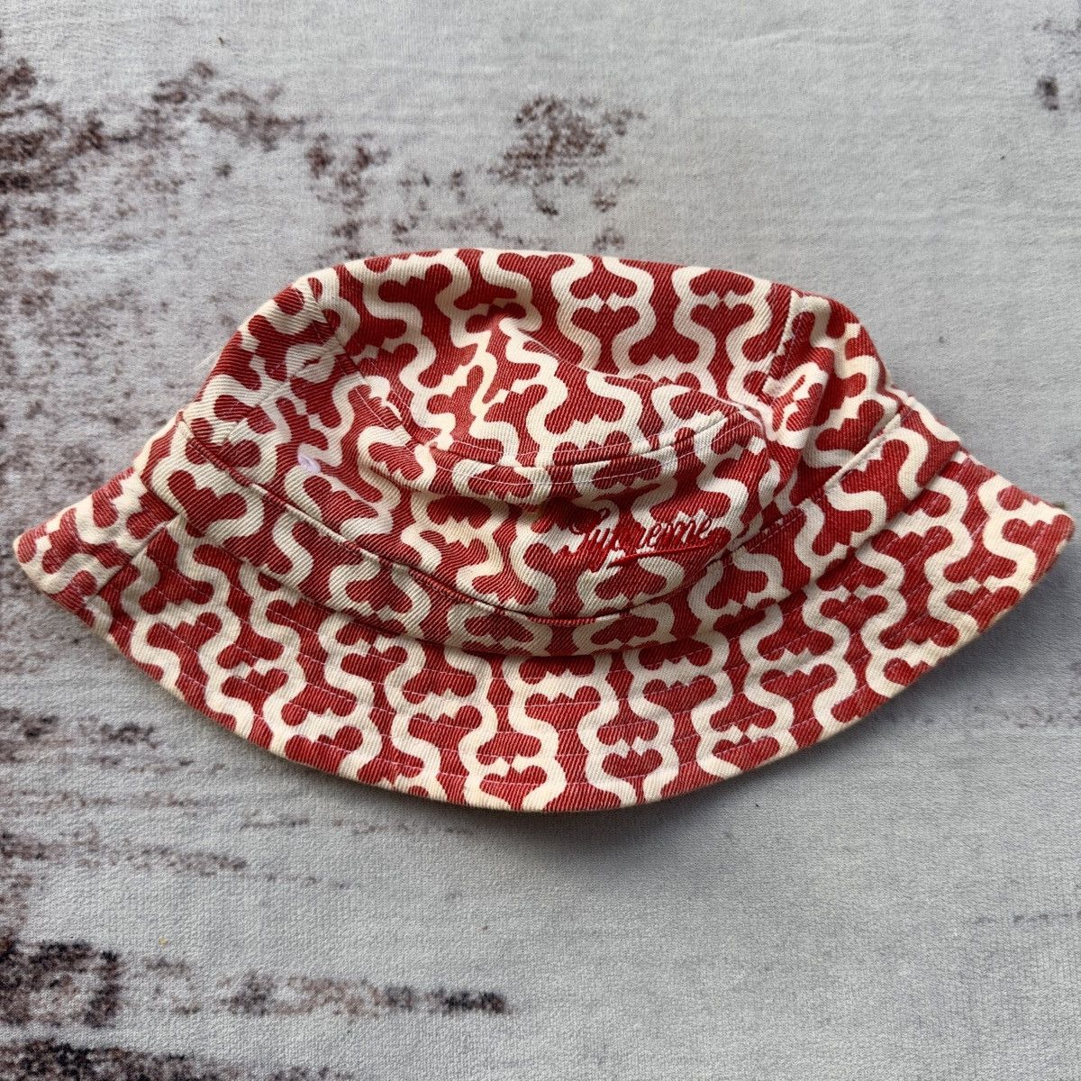Supreme SUPREME TWILL CRUSHER RED MONOGRAM BUCKET HAT Size ONE SIZE - 1 Thumbnail