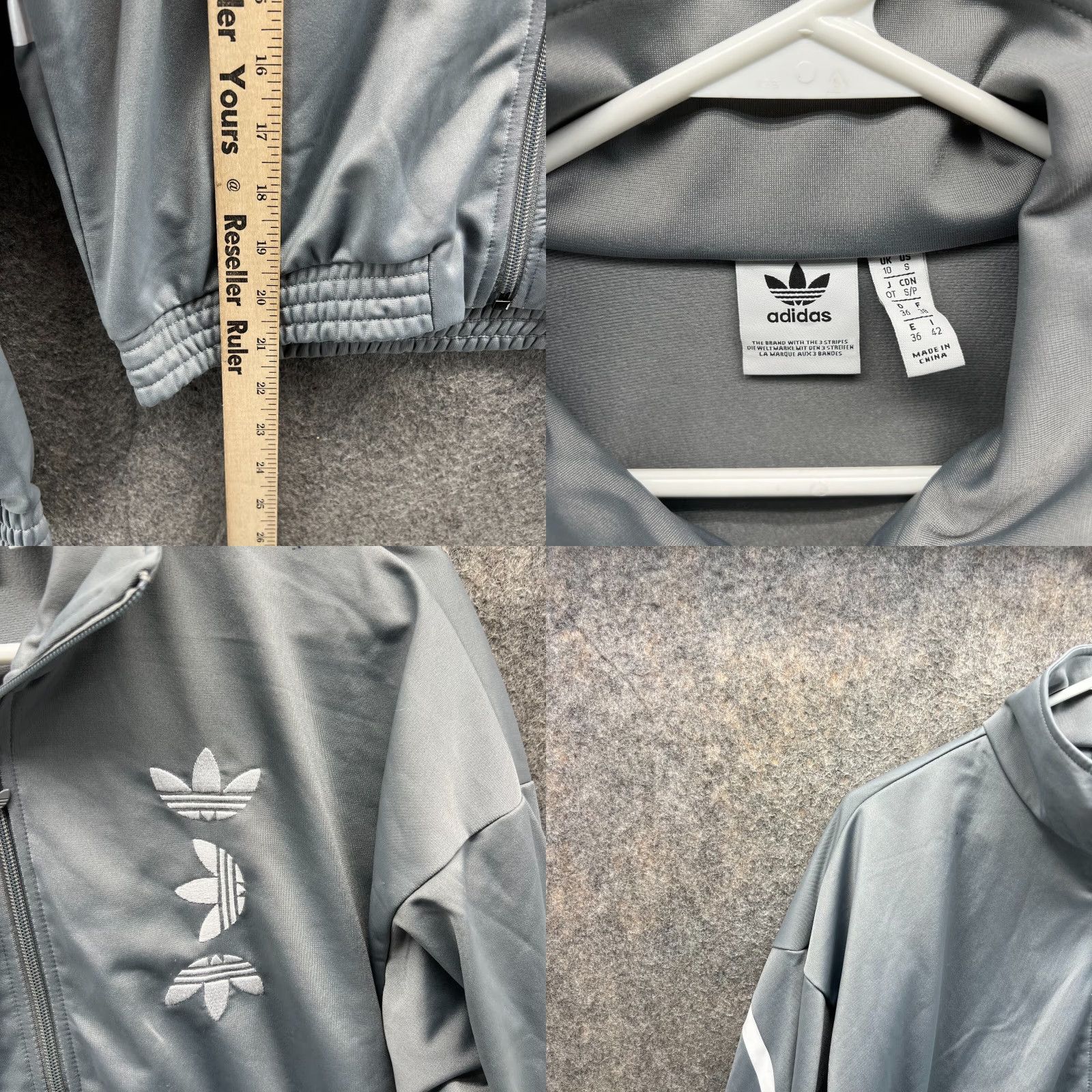 Adidas VINTAGE adidas Track Jacket Womens Small Gray Full Zip Firebird 90s Style Logo Men/Women? Size S / US 4 / IT 40 - 8 Thumbnail