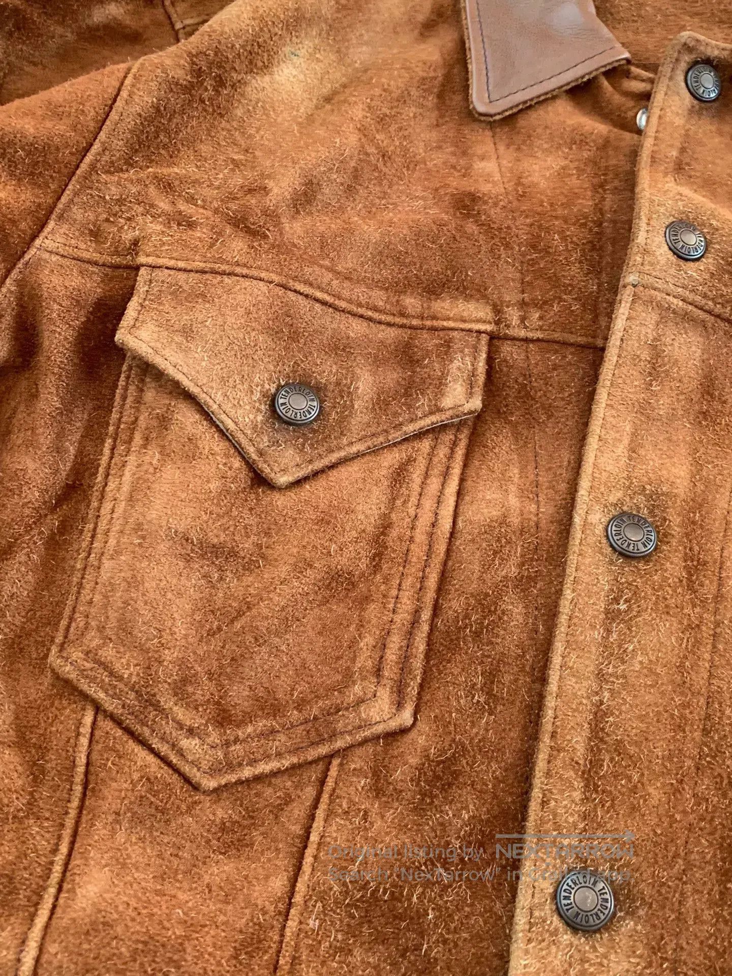Tenderloin suede jacket with button front and collar. Size US M / EU 48-50 / 2 - 4 Thumbnail
