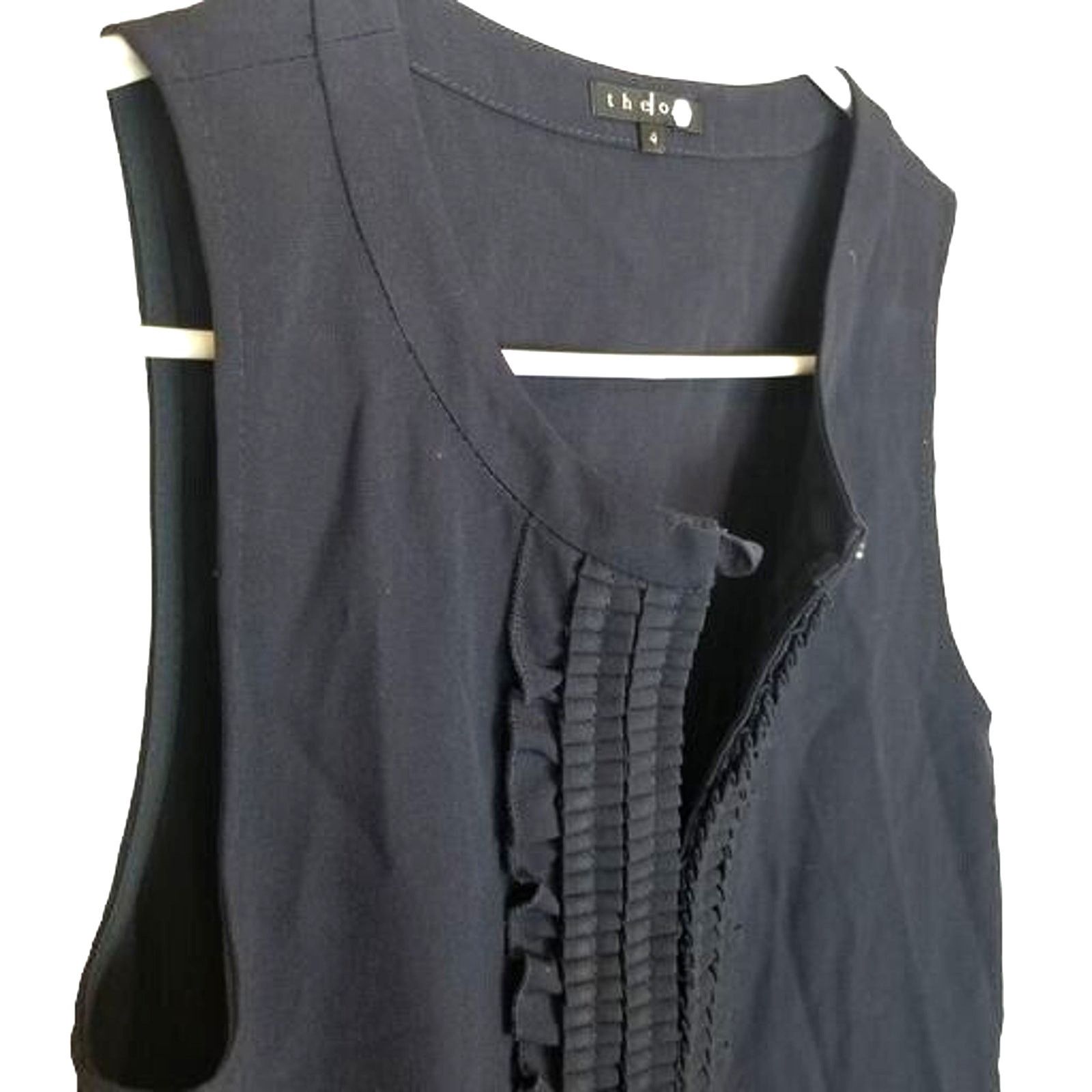 Theory Theory Womens Wool Mini Dress 4 Classic Little Black Dress Size S / US 4 / IT 40 - 4 Thumbnail
