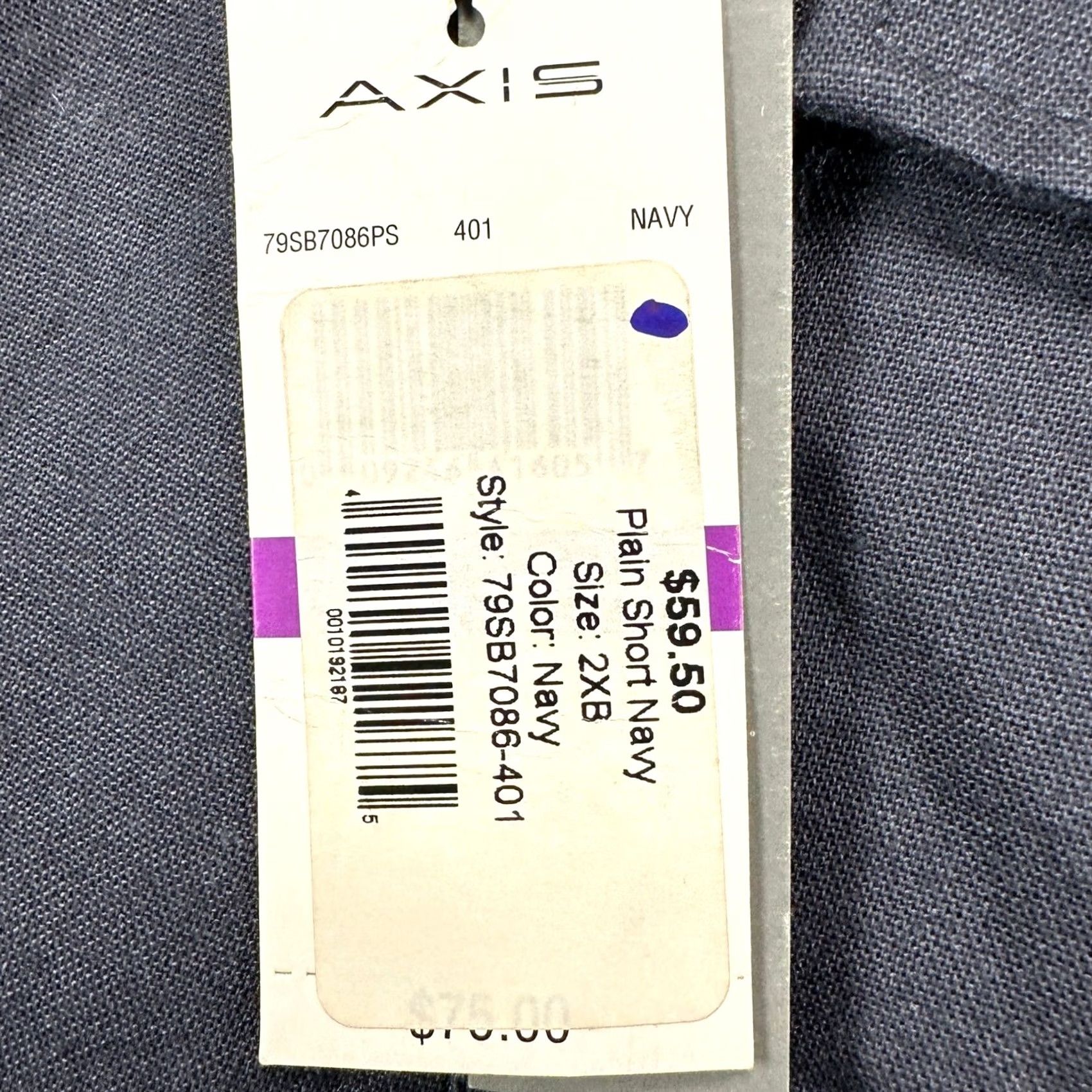Vintage Axis Mens Shorts 2XB Big Tall Navy Blue Flat Front Pockets Casual Cotton Ramie Rayon Navy Blue 2XB Mens Big Tall Casual Shorts Size US 39 - 2 Thumbnail