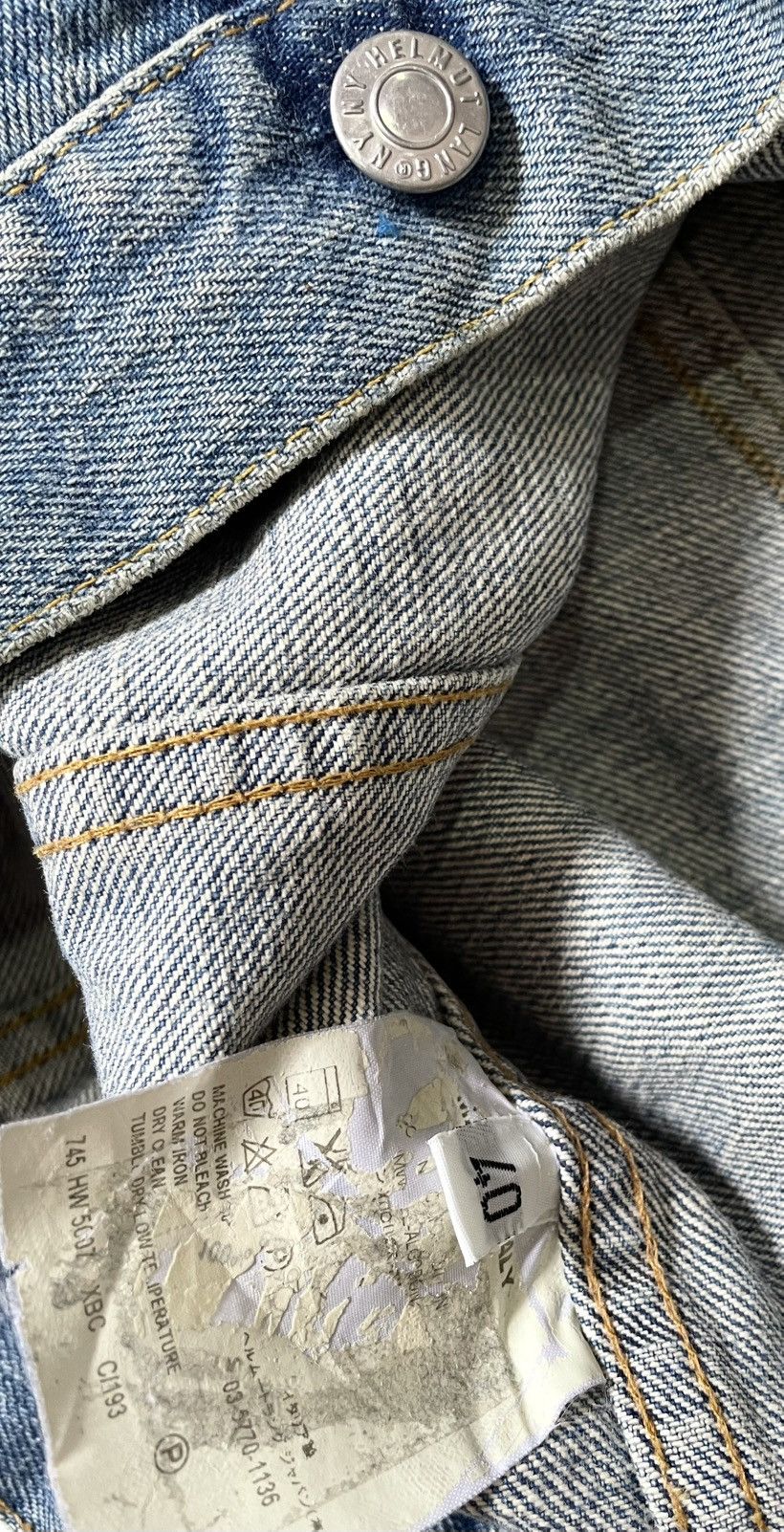 Helmut Lang Vintage helmut lang sanded denim jacket Size US S / EU 44-46 / 1 - 3 Thumbnail