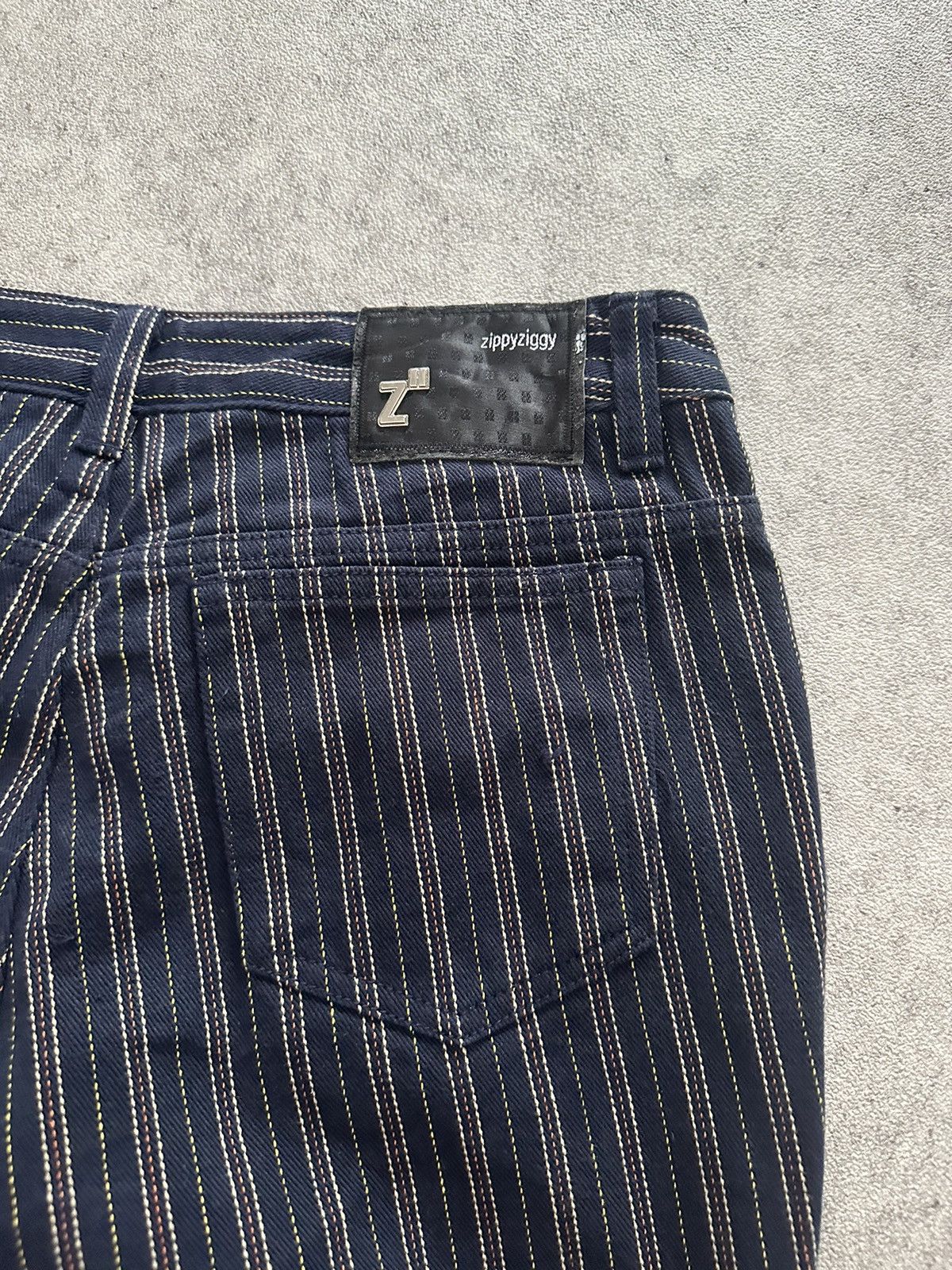 Tornado Mart 2000s Japanese Zippyziggy Striped Flared Denim Jeans Size US 29 - 6 Thumbnail