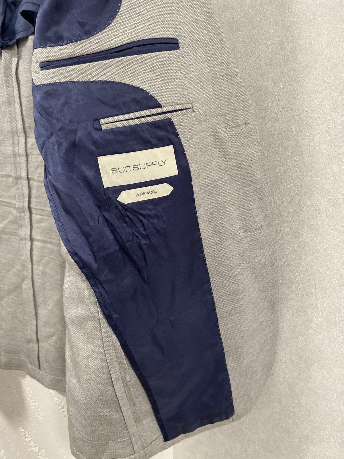 Suitsupply SuitSupply Havana Patch HL Light Grey Unlined Blazer Size:50 Size 50R - 7 Thumbnail