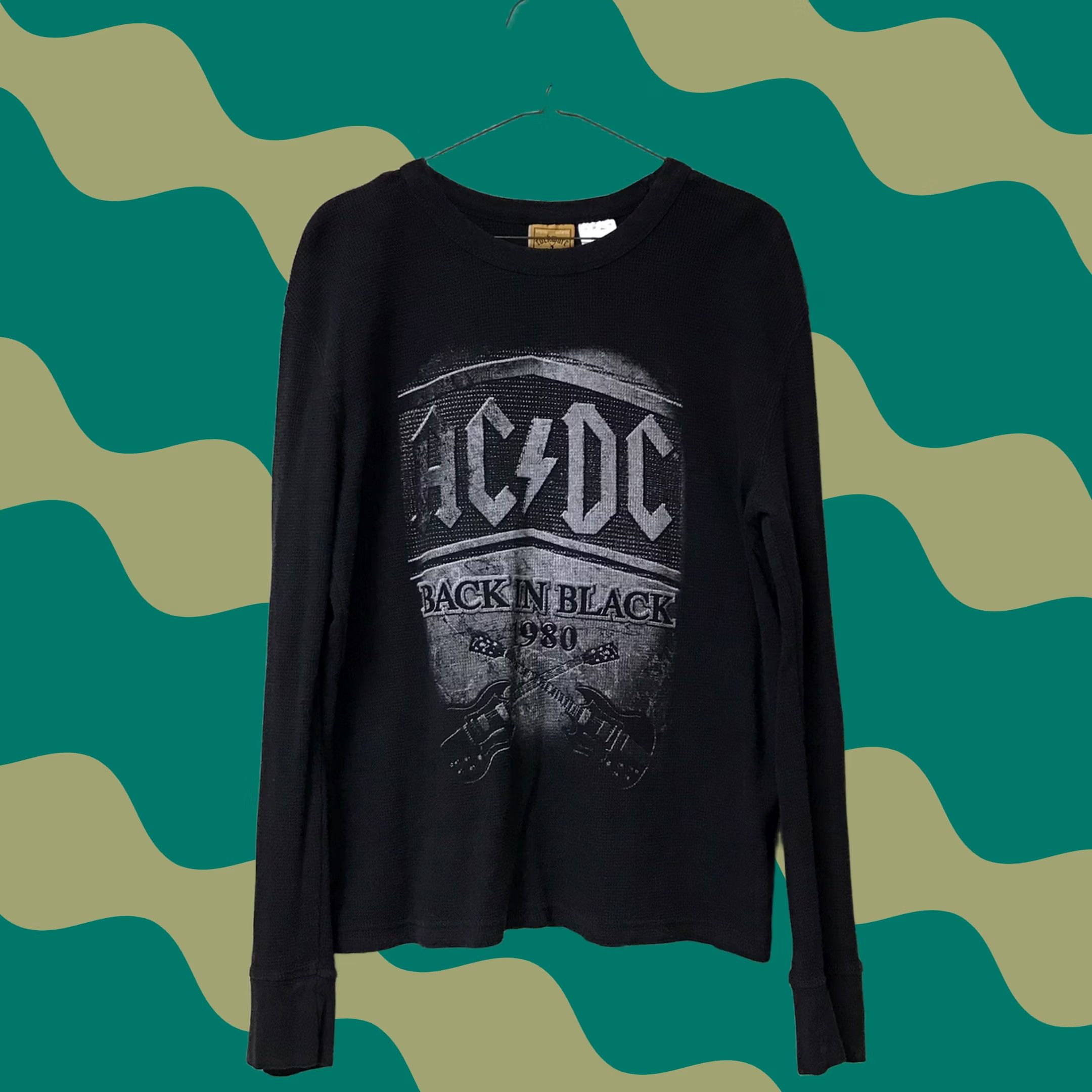 Vintage VINTAGE Rockware AC/DC Back In Black 1980 Thermal Long Sleeve Graphic T-Shirt L Mens Black 2000s Rock 90s 80s Retro Logo Size US L / EU 52-54 / 3 - 1 Thumbnail