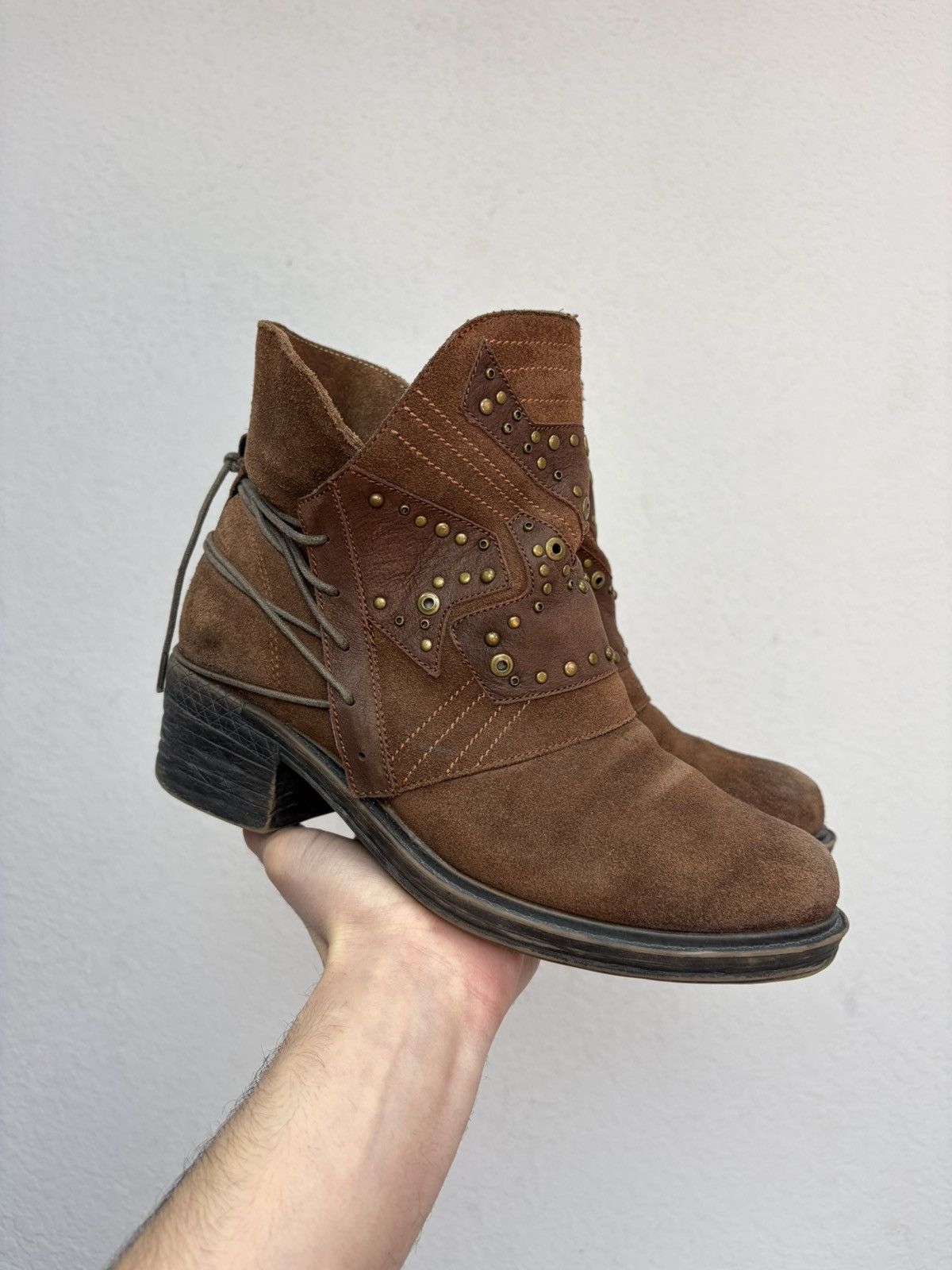 Hedi Slimane Vintage Y2K Black Leather Side Zip Boots Guidi Marsell Style Size US 7 / EU 40 - 9 Thumbnail