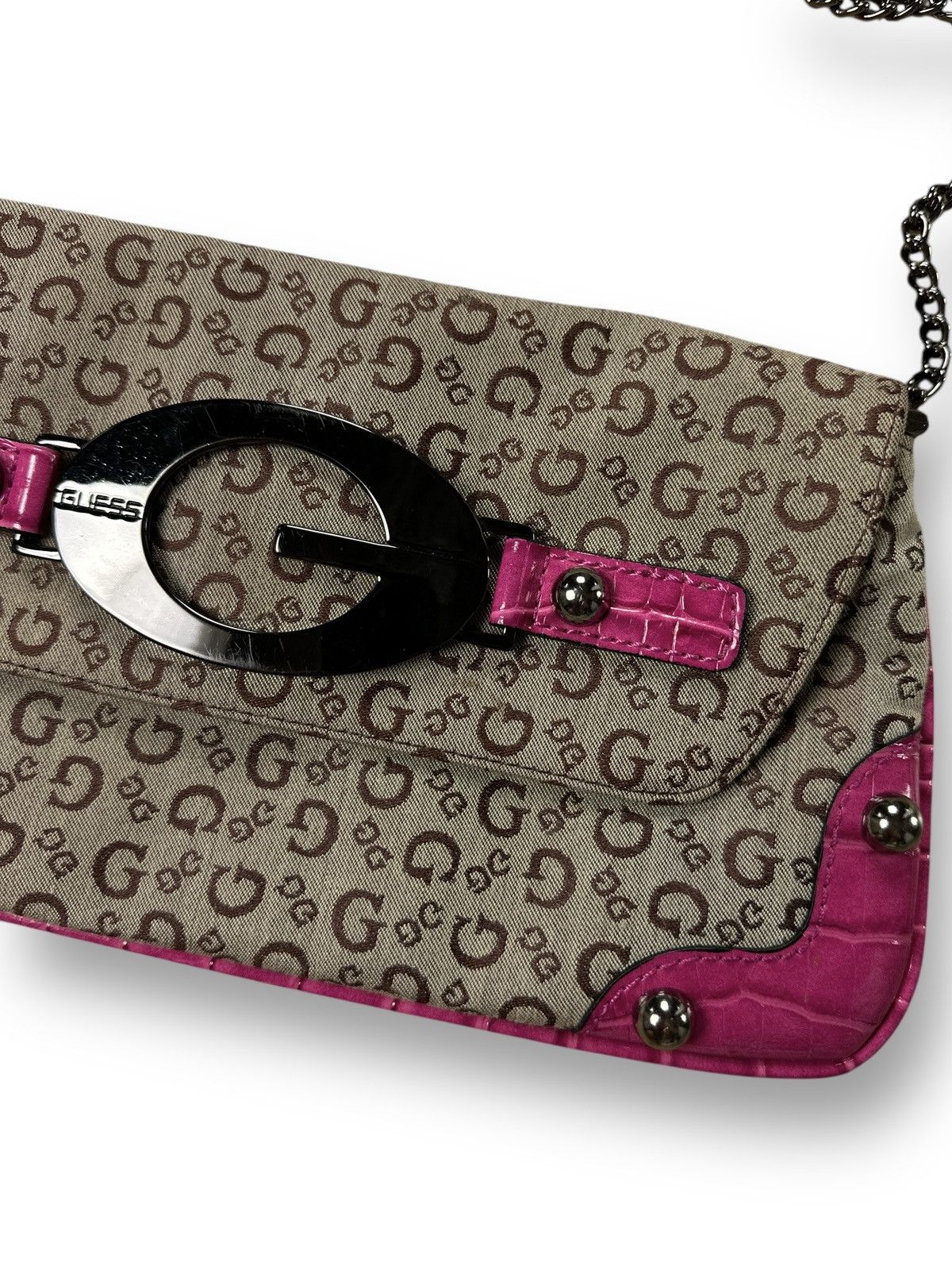 Guess Vintage Y2K Guess Monogram Retro Avant Garde Shoulder Bag Size ONE SIZE - 5 Thumbnail