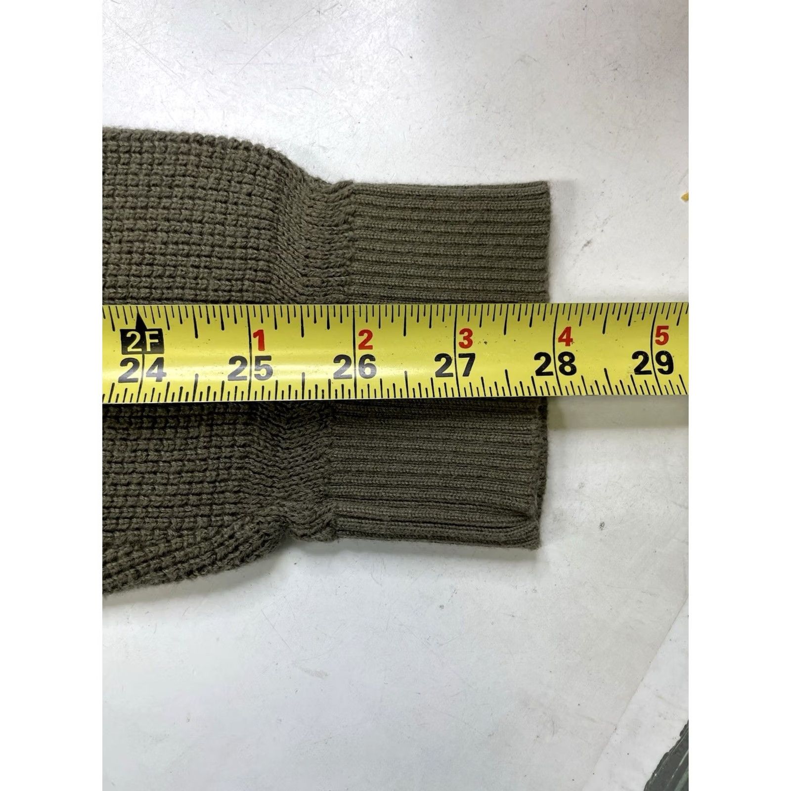 Quince Quince Organic Cotton Cashmere Waffle Crewneck Sweater Olive Green XL Mens Crew Neck Long Sleeve Pullover Breathable Knit Size XL / US 12-14 / IT 48-50 - 3 Thumbnail