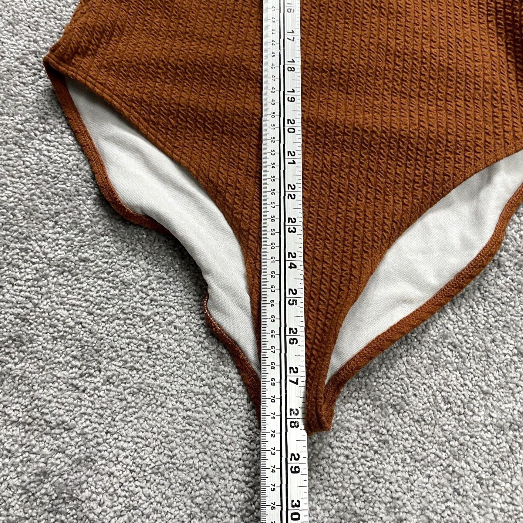Vintage Unbranded One Piece Bathing Suit Women L Spaghetti Strap Brown Beach Swimwear Pool Bathing Suit Bikini Bottom Top Solid Vintage No Size L / US 10 / IT 46 - 5 Thumbnail