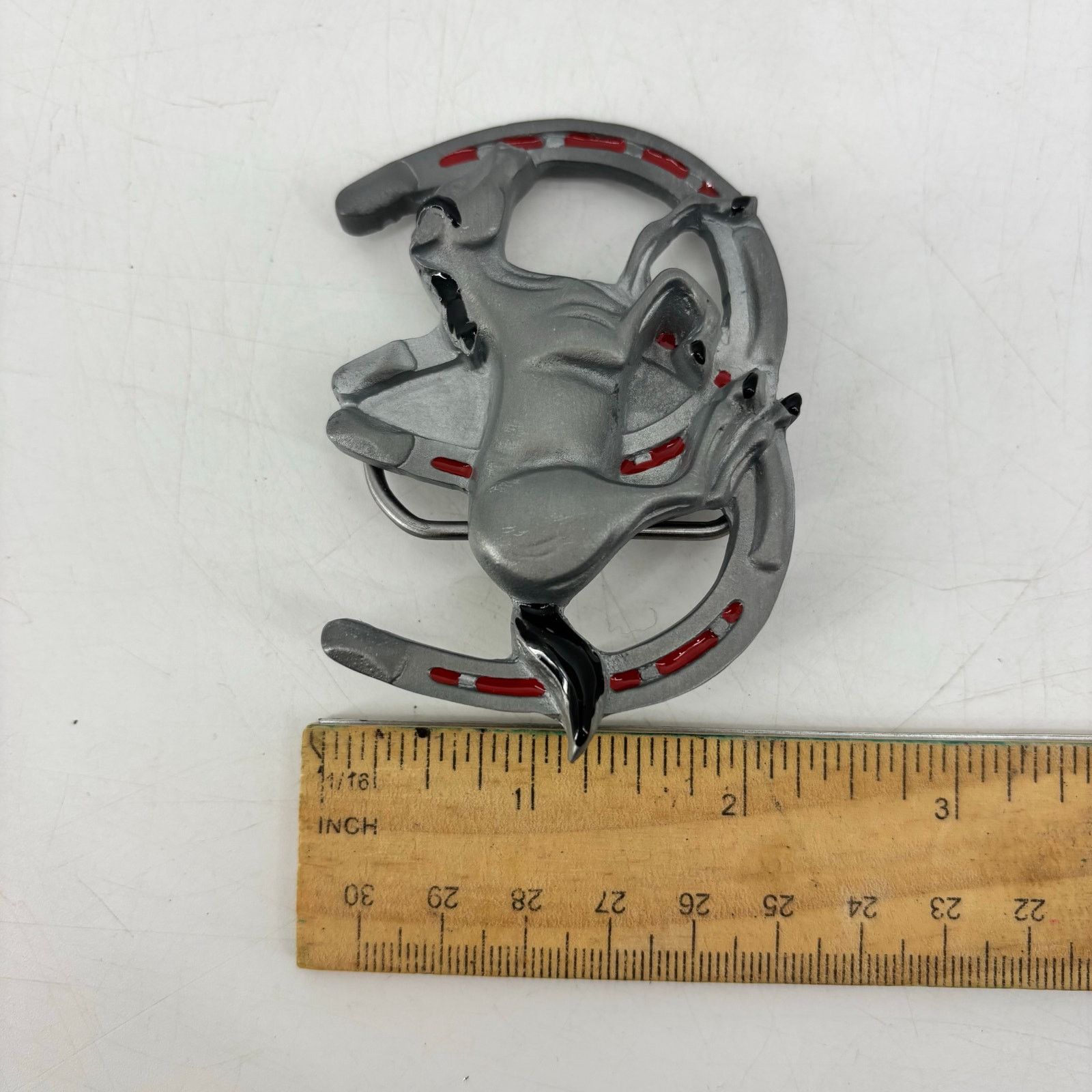 Vintage Great American Buckle Co. Horse & Horseshoe Belt Buckle Size ONE SIZE - 7 Thumbnail