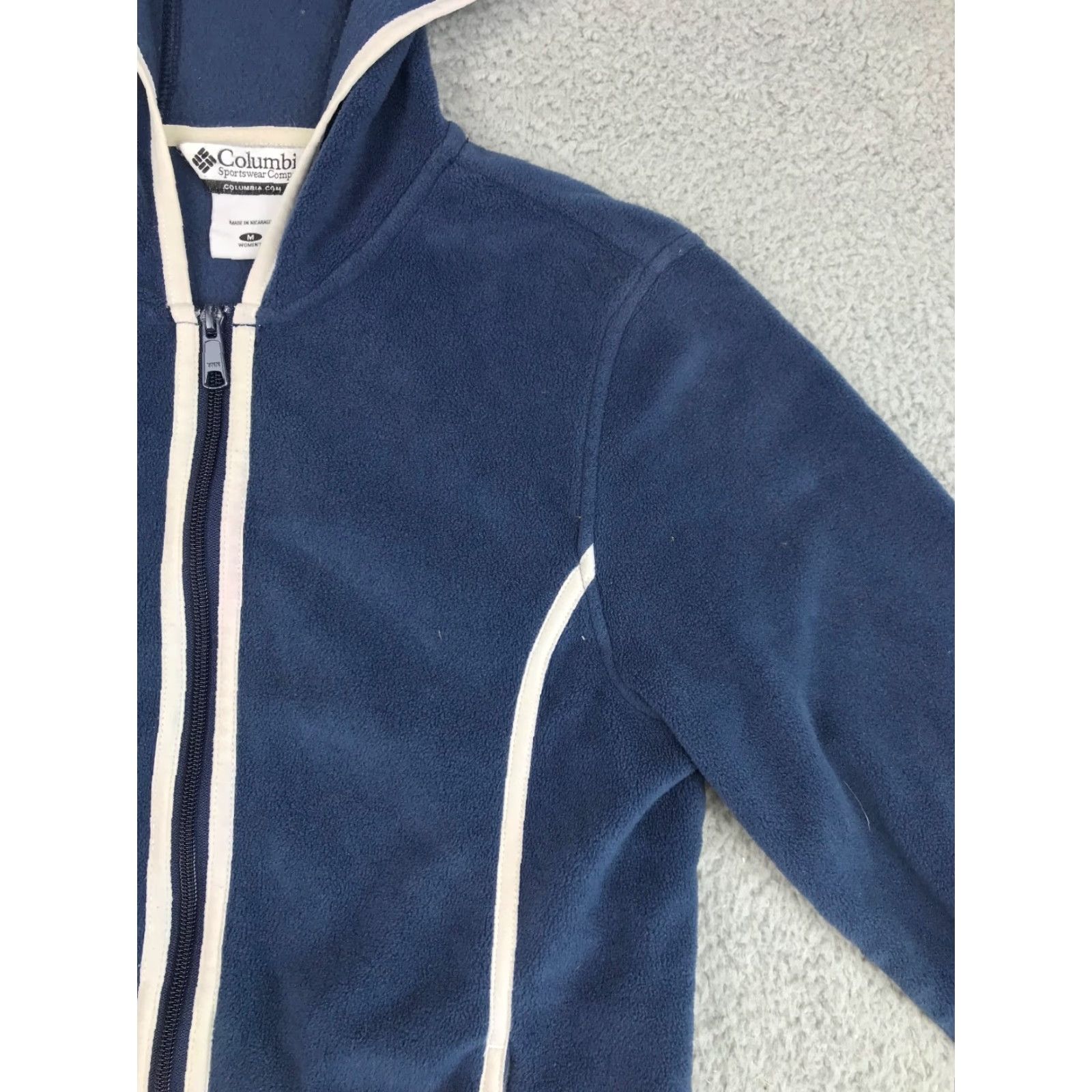 Vintage Columbia Jacket Women's Medium Full Zip Long Sleeve Hooded Blue Solid Size M / US 6-8 / IT 42-44 - 5 Thumbnail