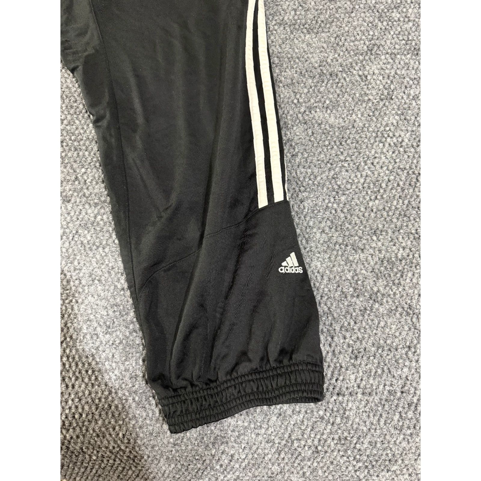 Adidas Adidas Track Pants Mens Large Black Three Stripes Trefoil Athletic Joggers L Black Size US 33 - 3 Thumbnail