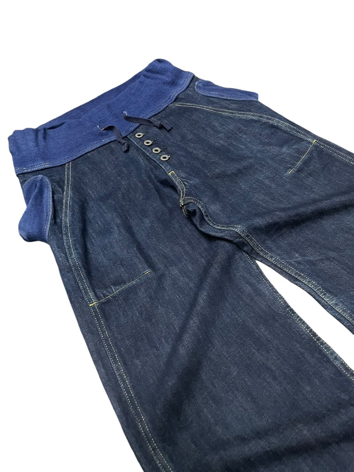 Kapital × Kapital Kountry Kapital Sarouel Mens Wide Leg Indigo Denim Pants Size US 30 / EU 46 - 10 Thumbnail