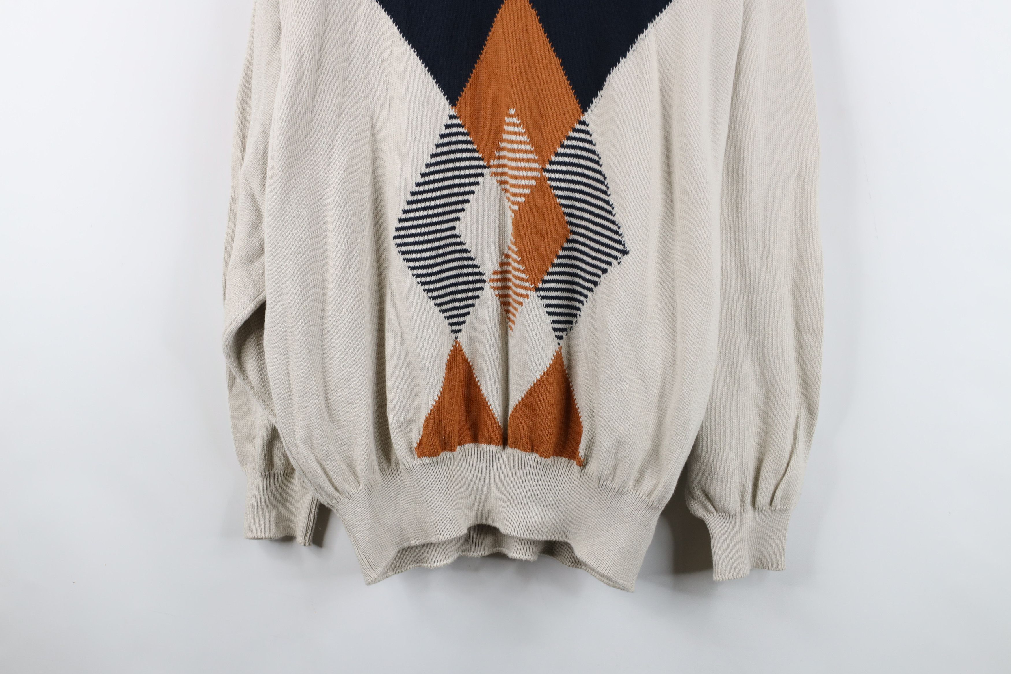Vintage Vintage 90s Streetwear Cotton Knit V-Neck Sweater Golf Size US L / EU 52-54 / 3 - 3 Thumbnail