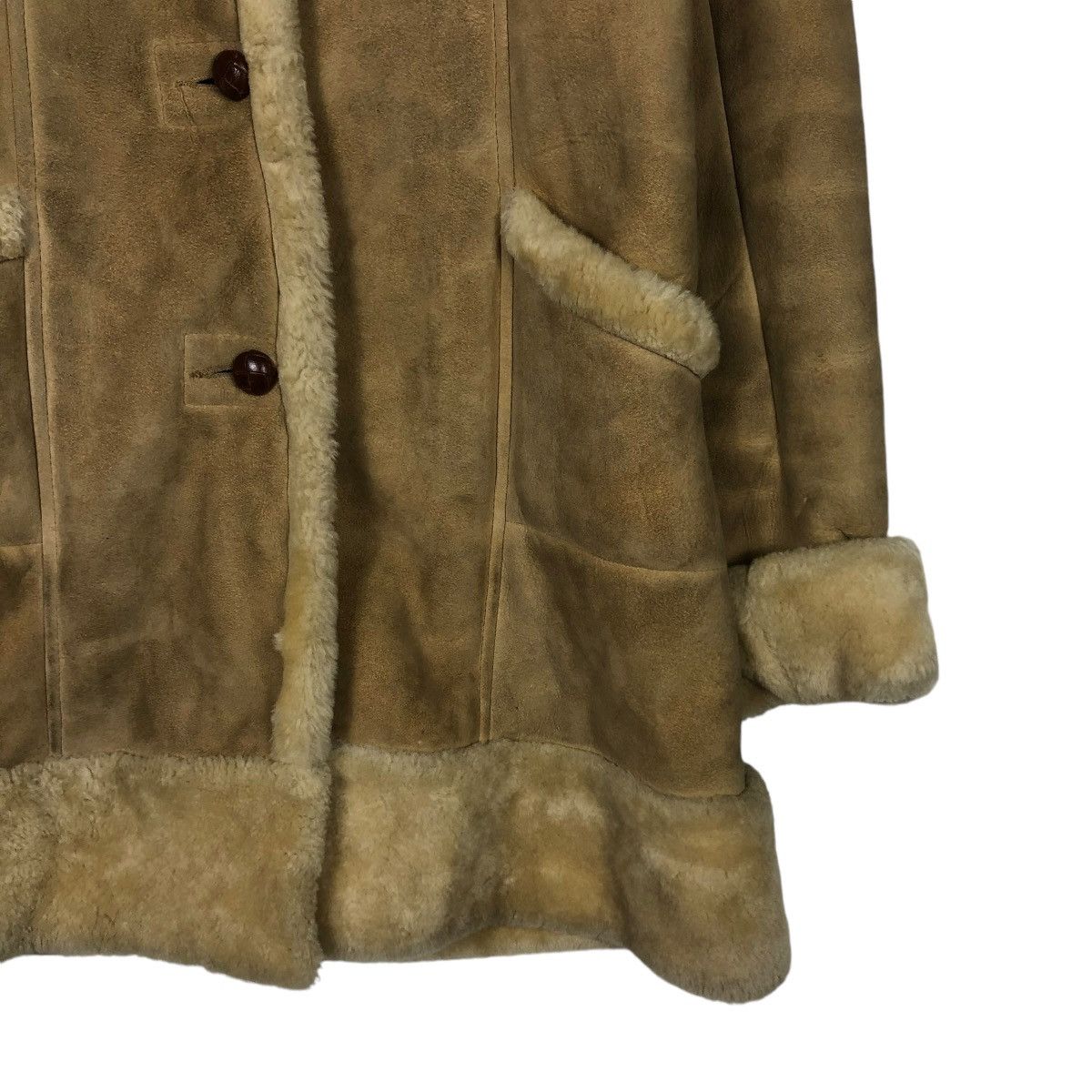 Vintage 🔥VINTAGE SHEARLING LEATHER JACKET MINK FUR BLANKET SCULLY Size US S / EU 44-46 / 1 - 7 Thumbnail